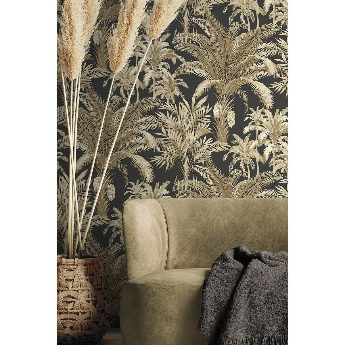 Seabrook Designs Tropical Palm Beach Prepasted Wallpaper - 20.5 in. W x 33 ft. L
