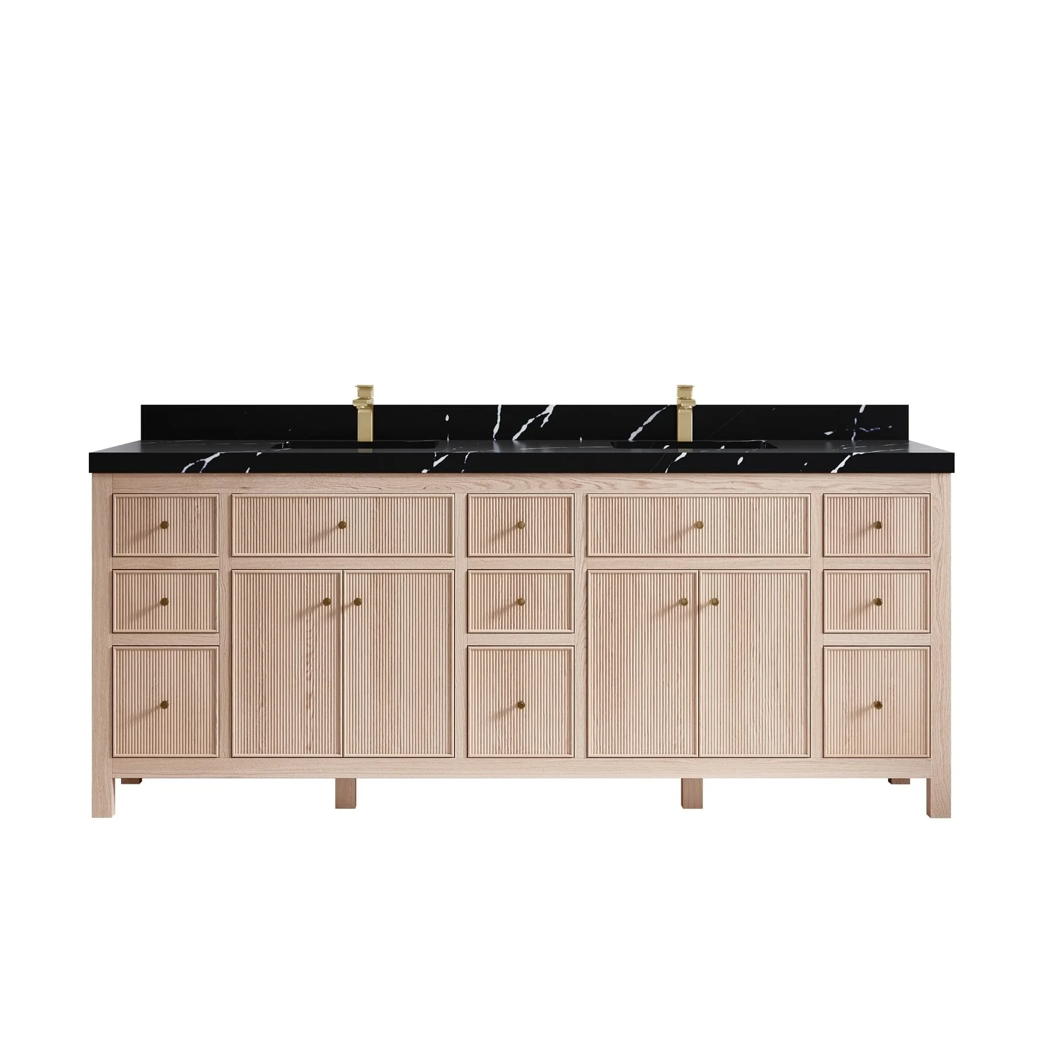 Willow Collections 84 x 22 Sonoma White Oak Double Sink Bathroom Vanity with Countertop