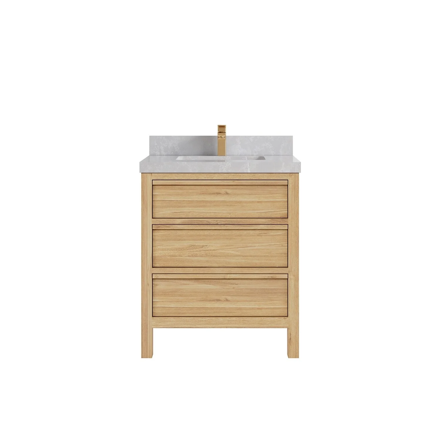 Willow Collections 30 in. W x 22 in. D Elizabeth Solid Teak Wodd Single Sink Bathroom Vanity with Countertop