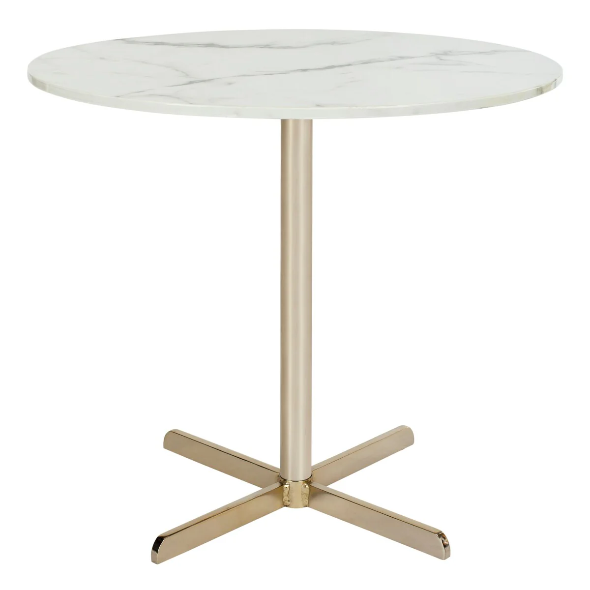 SAFAVIEH Peggy White/ Brass Round Side Table - 19.6