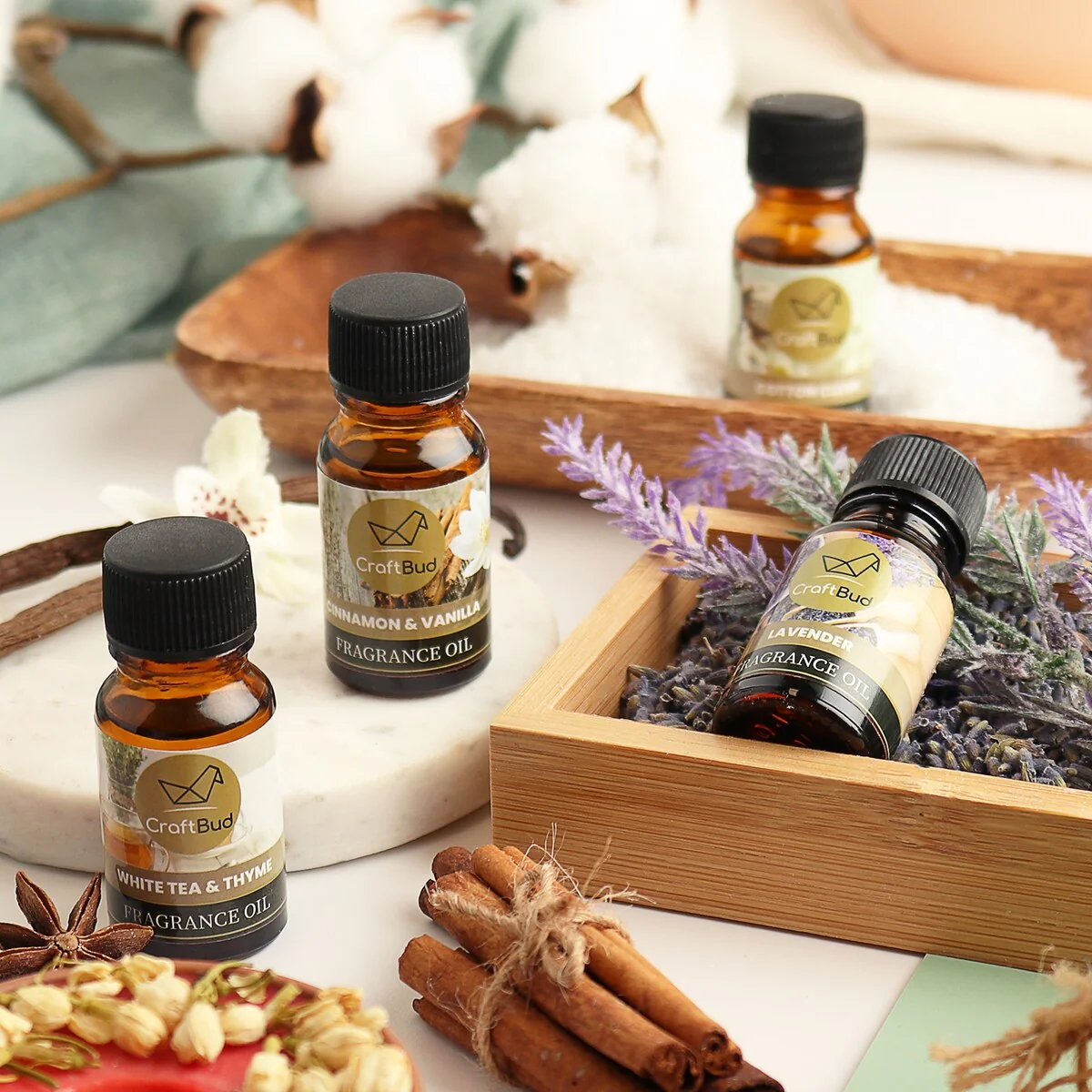 CraftBud DIY Candle Making Mini Supply Kit - 2lbs Natural Soy Wax, Fragrance Oil, Cotton Wicks, Centering Tool, and Glue Sticker