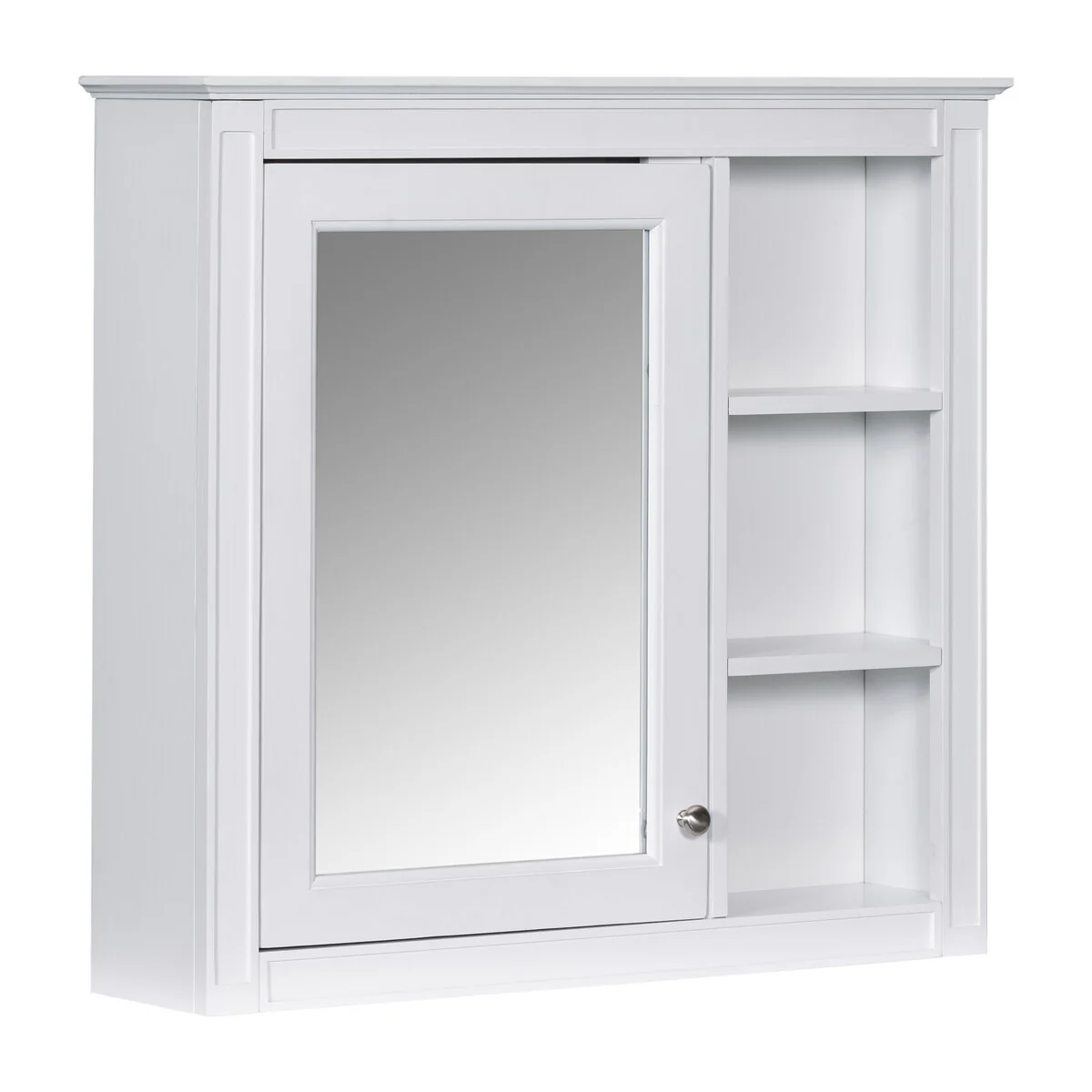 30'' x 28'' Wall Mounted Bathroom Storage Cabinet, Modern Bathroom Wall Cabinet with Mirror,Mirror Cabinet with 3 Open Shelves