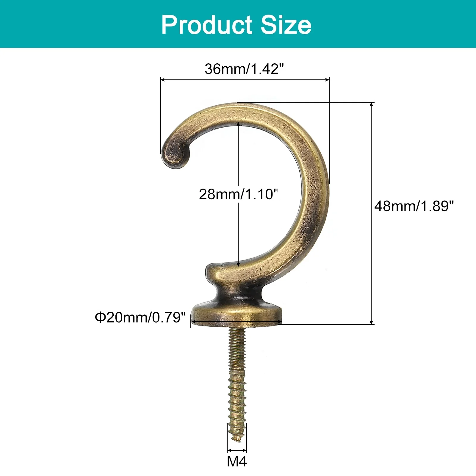 Aluminum Alloy Wall Mounted Curtain Holdback Drapery Tieback Hooks