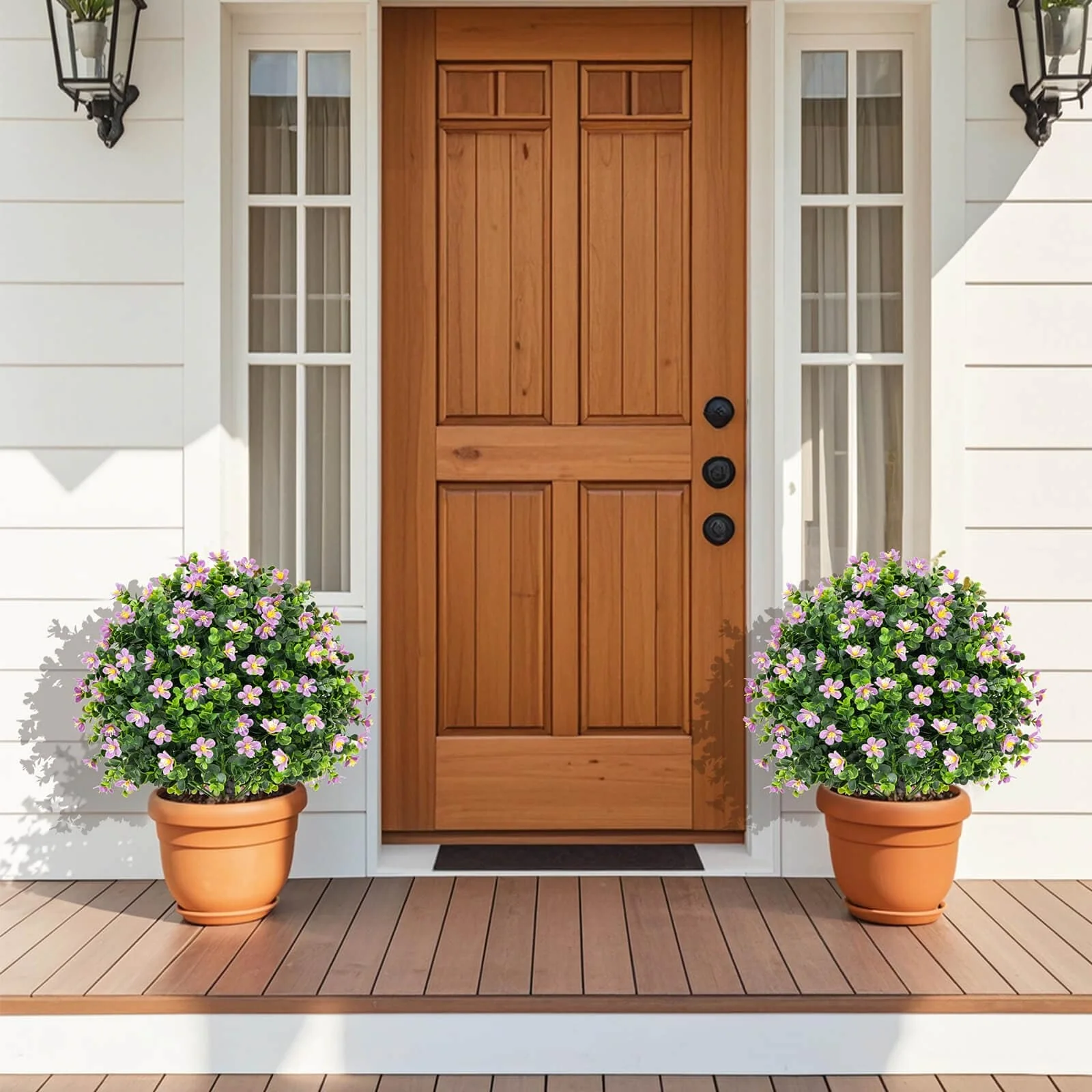 Costway 2 Pack Artificial Boxwood Topiary Ball Tree Faux Shrub Bushes