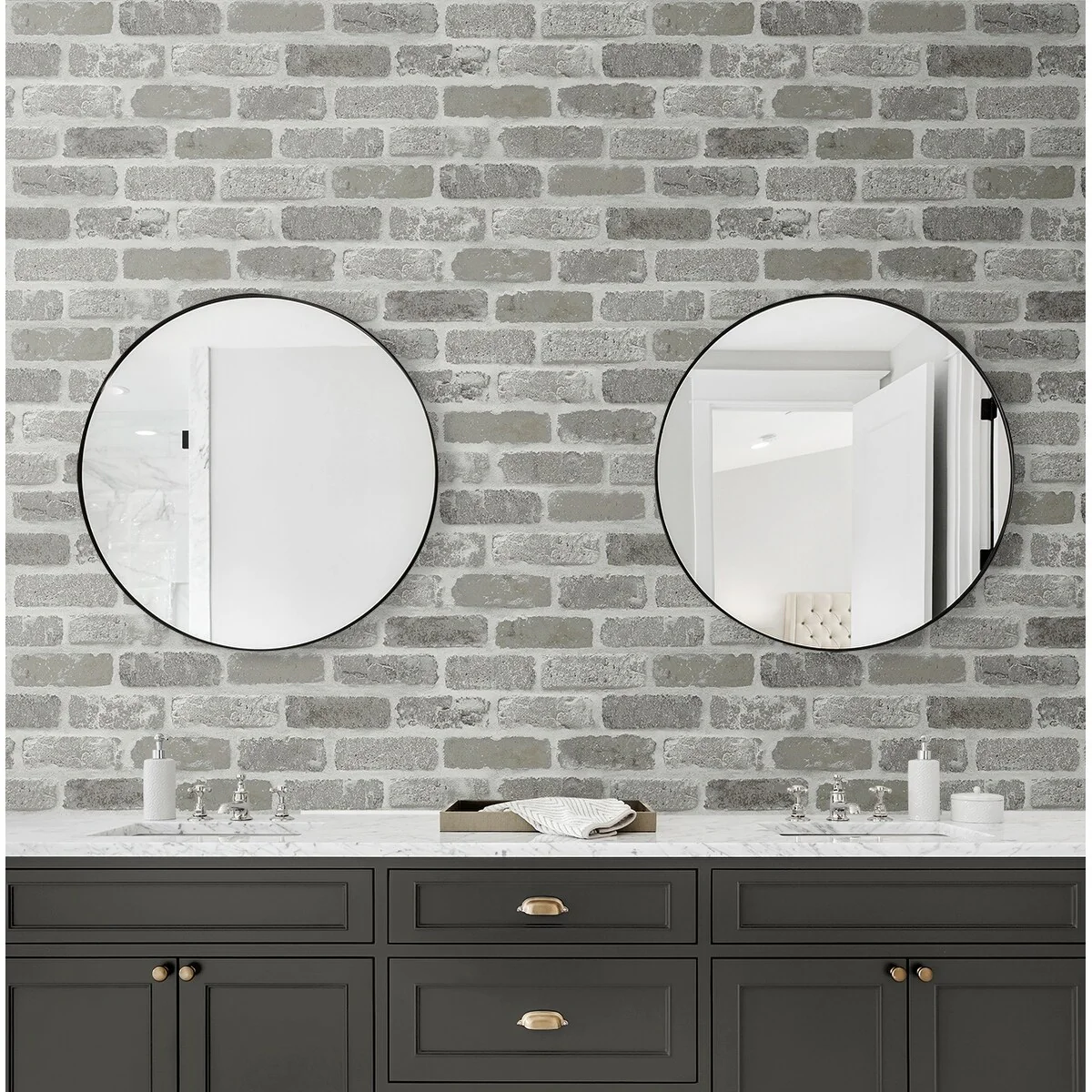 NextWall Washed Brick Peel and Stick Removable Wallpaper