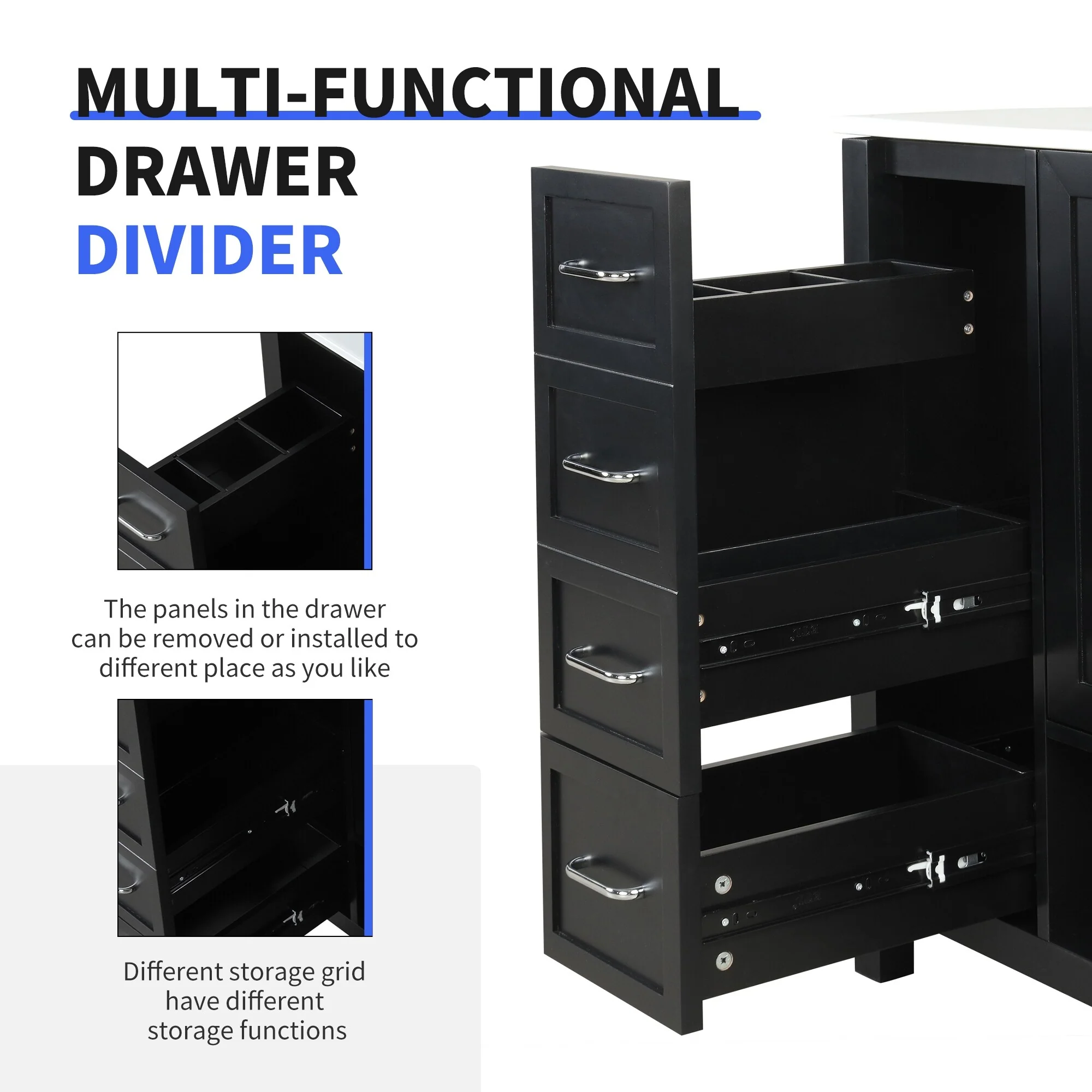 Bathroom Vanity with Ceramic Sink, Bathroom Storage Cabinet with 2 Drawers, Bathroom Vanity with 1 Tip-Out Drawer and 1 Door