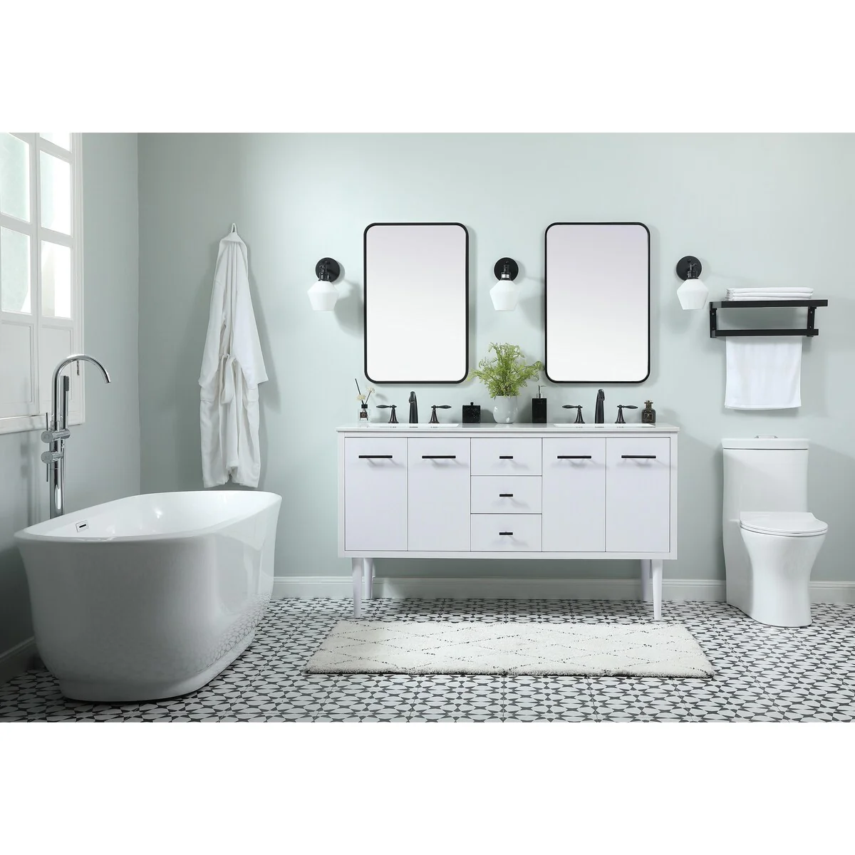 Fern 60 Inch Double Bathroom Vanity
