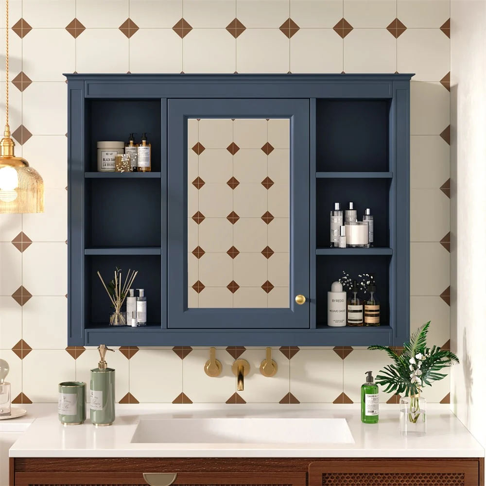 35'' x 27.5'' Medicine Cabinet,Wall Mounted Bathroom Storage Cabinet