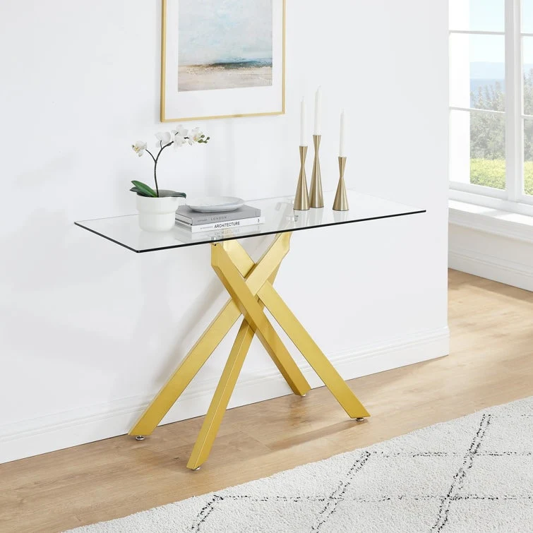 45.3'' Glass Top Console Table - N/A