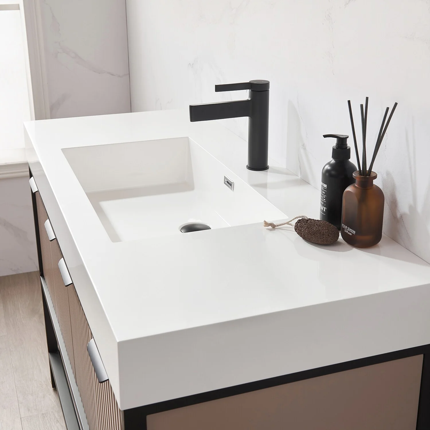 Marcilla 48 in. Single Sink Bath Vanity with Stone Sink Top