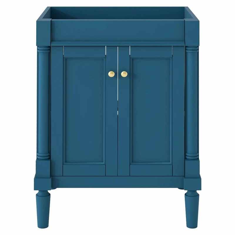 24'' Bathroom Vanity with Top Sink: Modern 2-Tier Storage Cabinet, Single Sink, Large Shelves