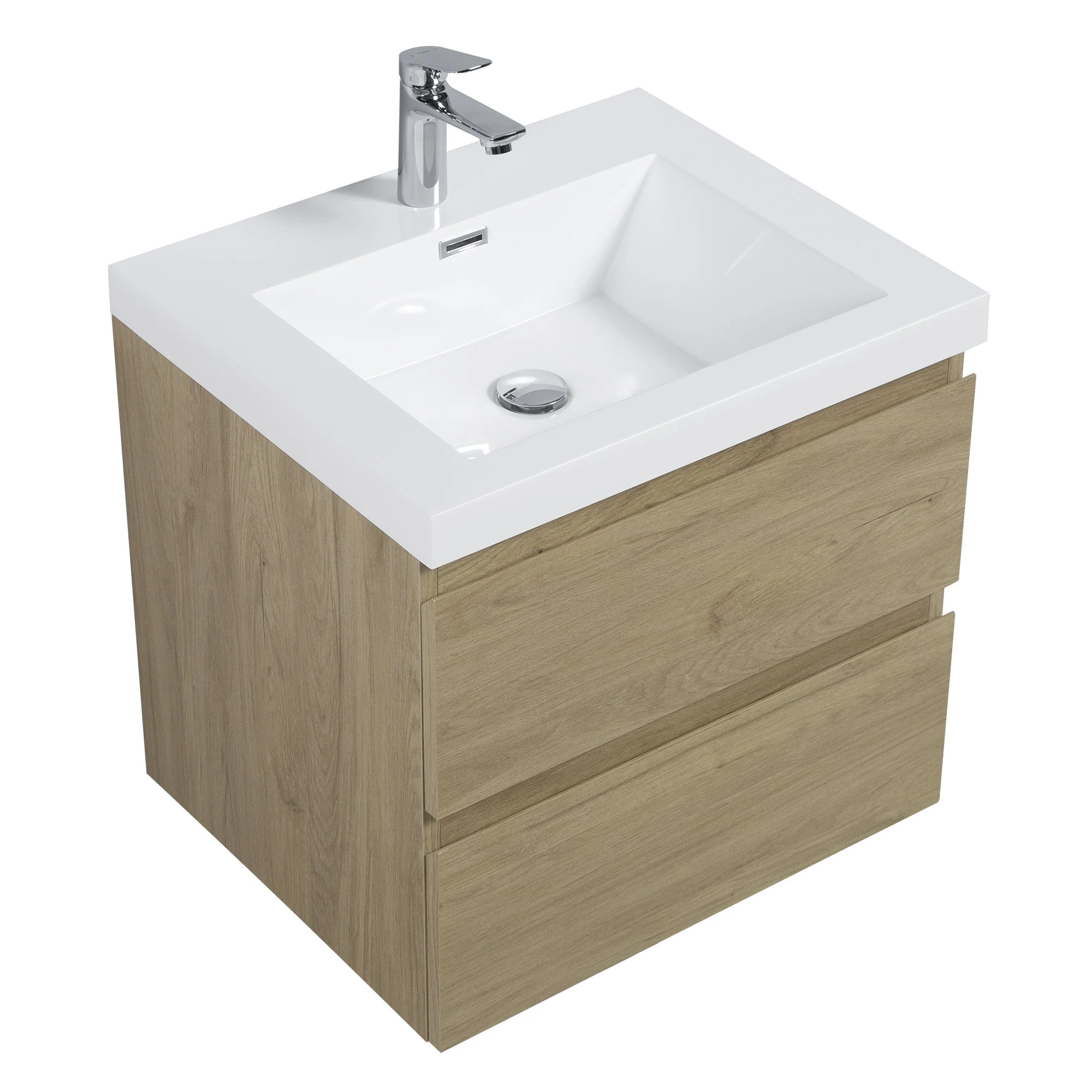 MDF Floating Bathroom Vanity with Integrated Resin Sink