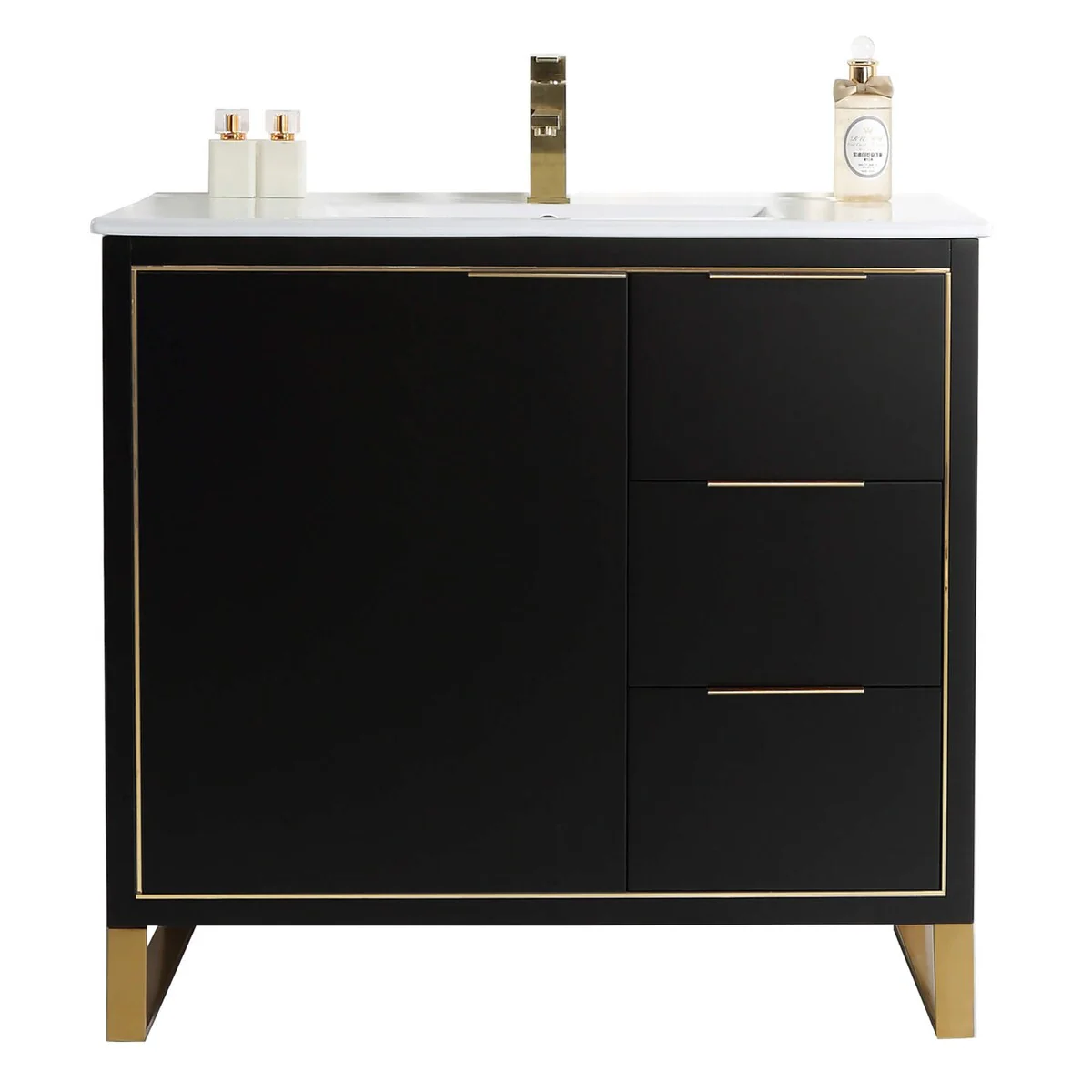 Fine Fixtures Opulence Collection Bathroom Vanity with White Ceramic Sink