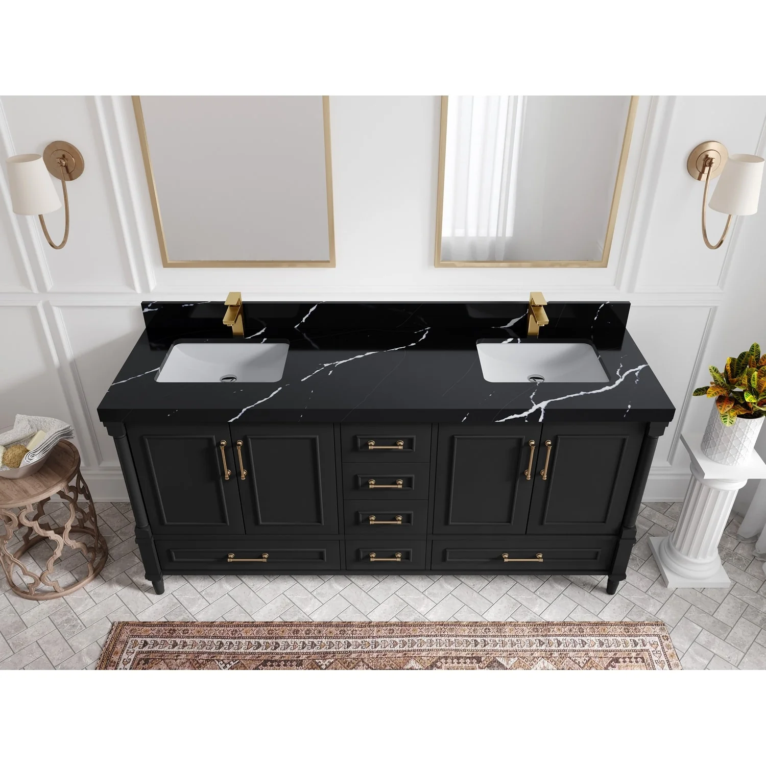 Willow Collections 72 in. W x 22 in. D Aberdeen Double Sink Bathroom Vanity with Countertops