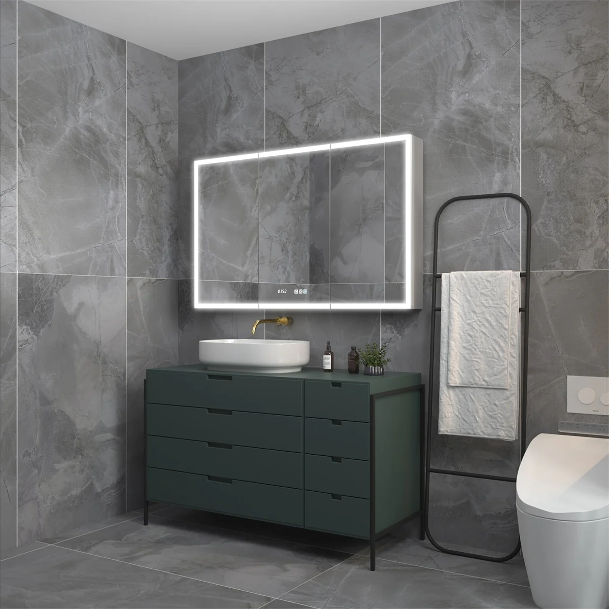 ExBrite Led Lighted Medicine Cabinet Recessed or Surface with Mirrors