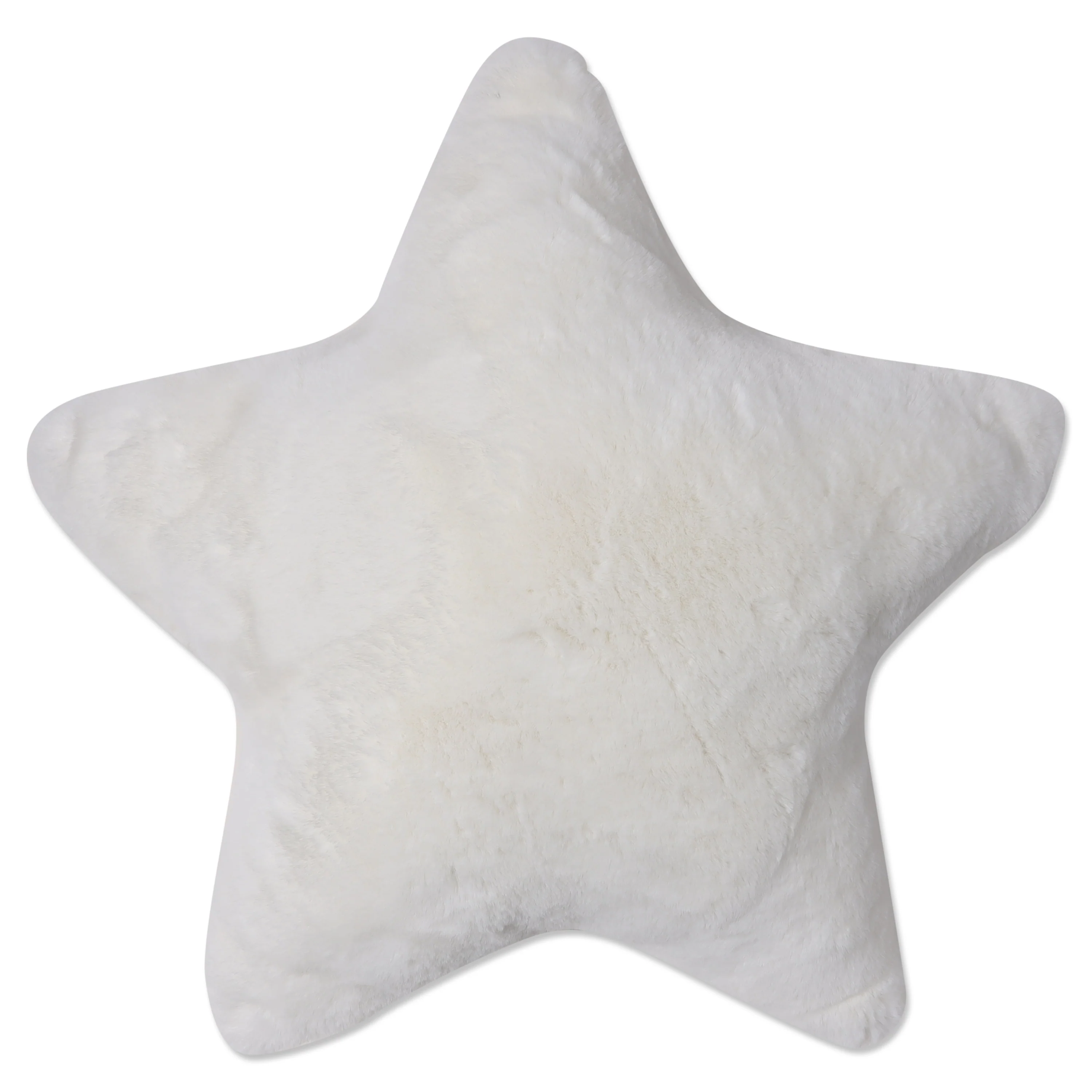 Pillow Perfect Indoor Fake Fur Star Off White 17-inch Throw Pillow, 17 X 17 X 5