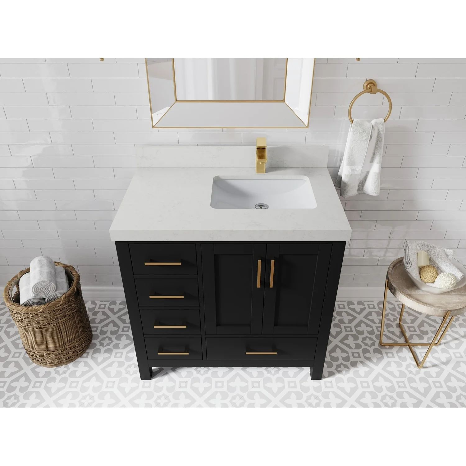 Willow Collections 36 in. W x 22 in. D Malibu Right Offset Sink Bathroom Vanity with Countertop