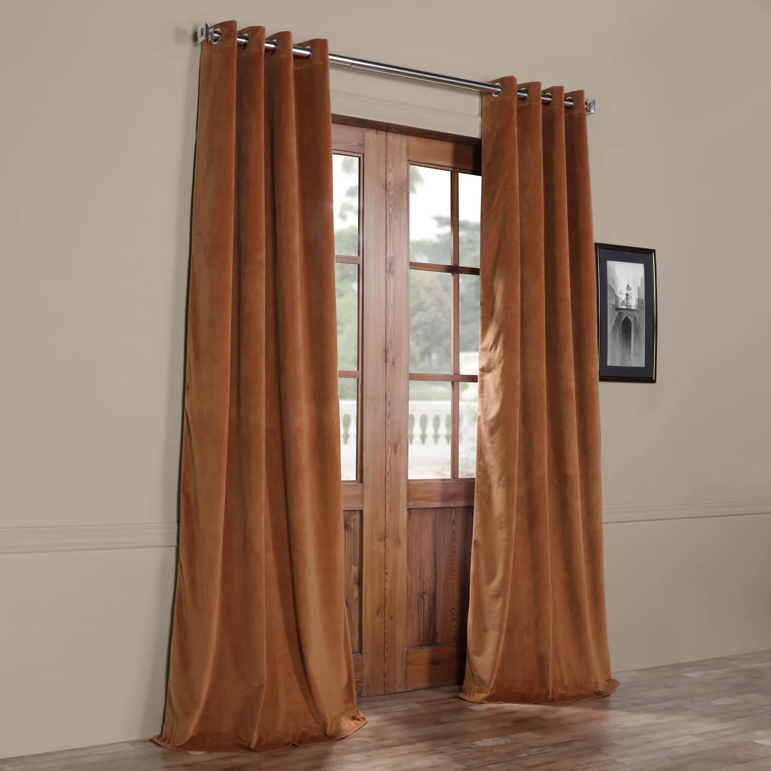 Exclusive Fabrics Signature Blackout Velvet Grommet Curtain (1 Panel)