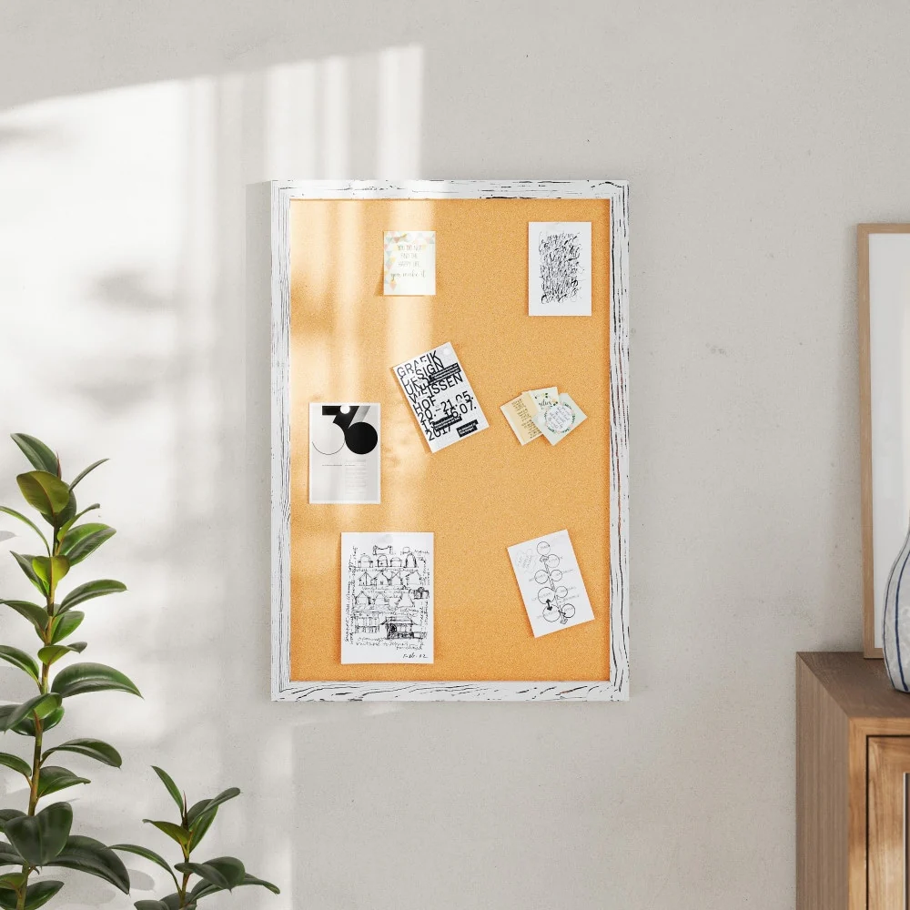Commercial Wall Mount Cork Board with Wooden Push Pins
