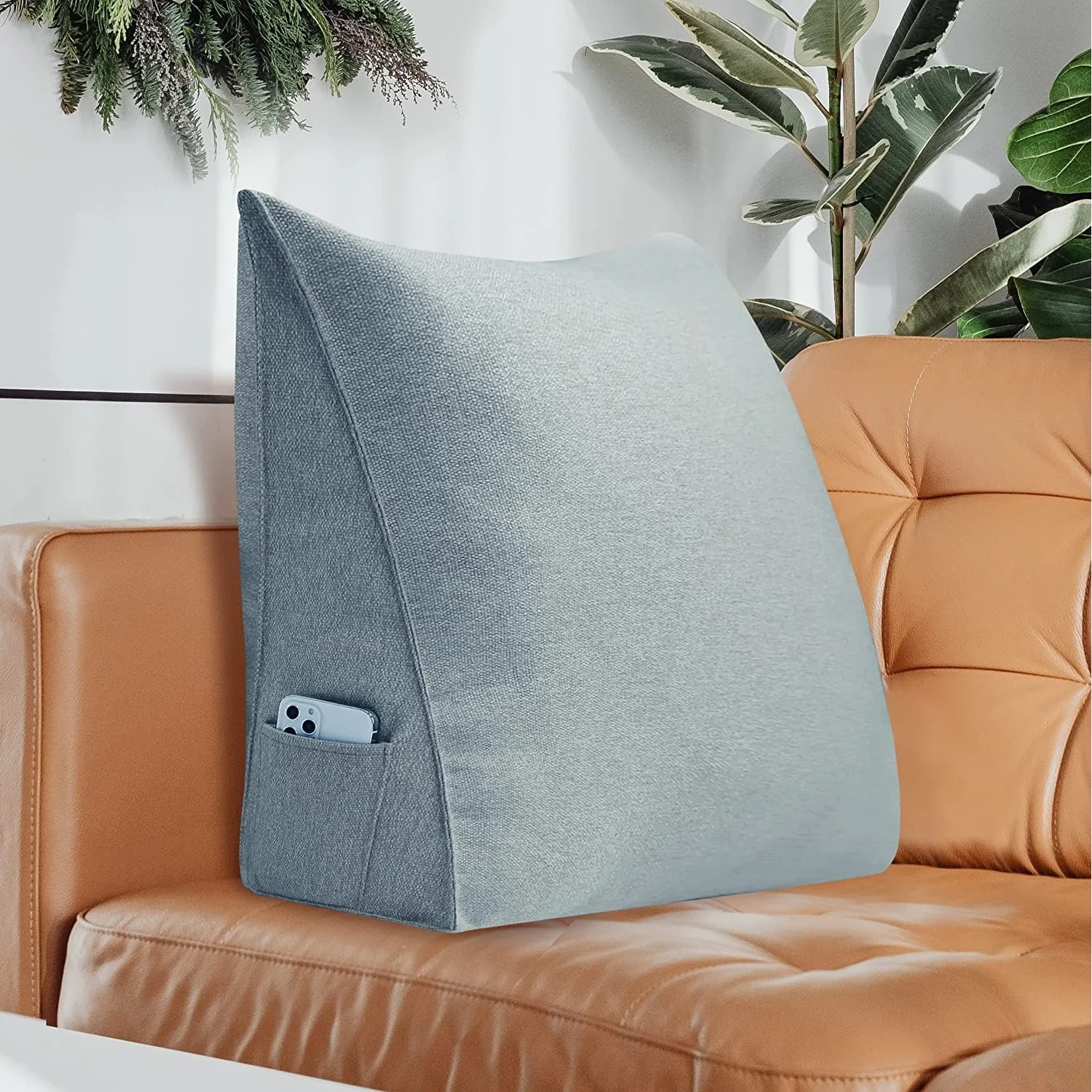 WOWMAX Bed Rest Wedge Reading Pillow Sofa Daybed Triangle Cushion 24