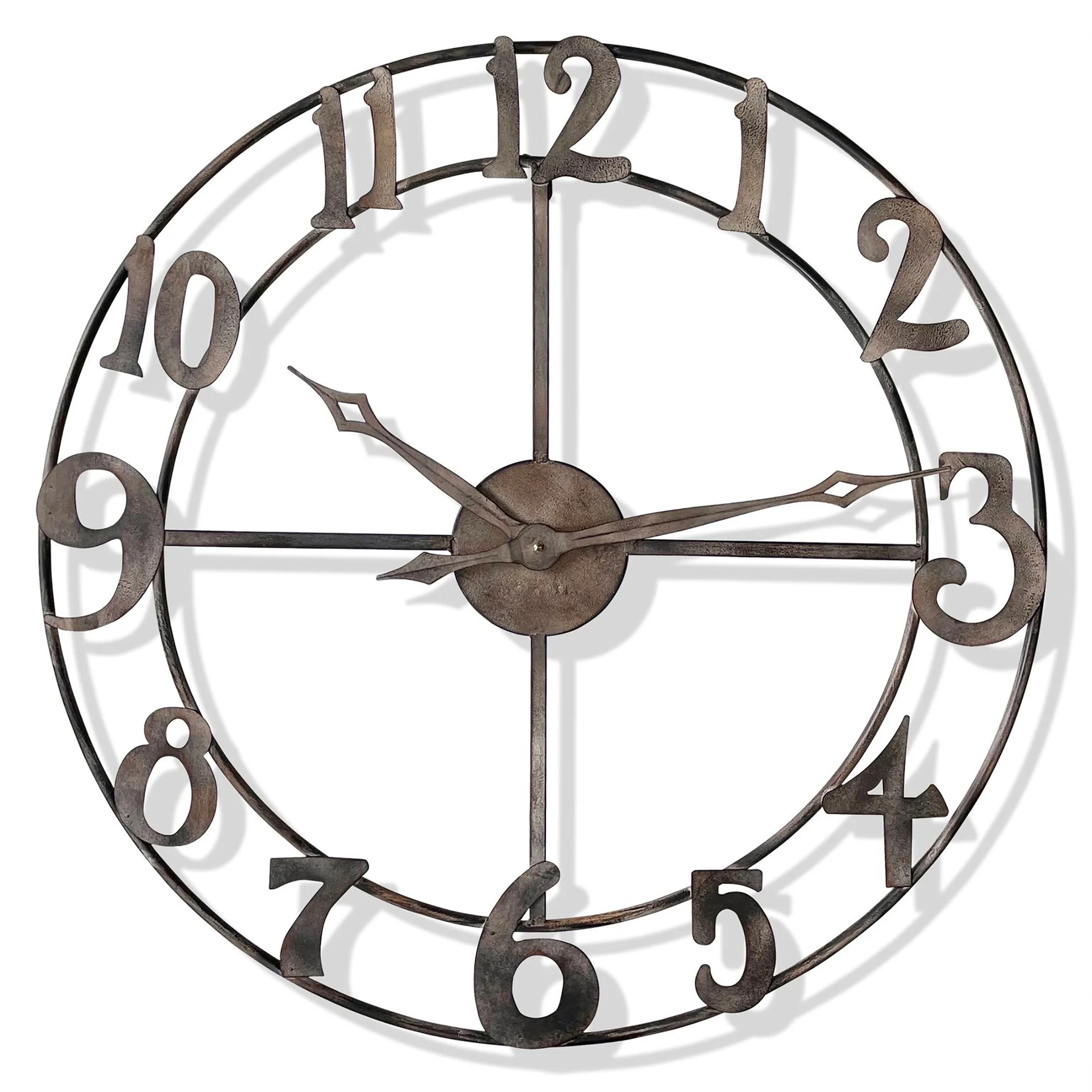 StyleCraft Rustic Pewter Metal Wall Clock