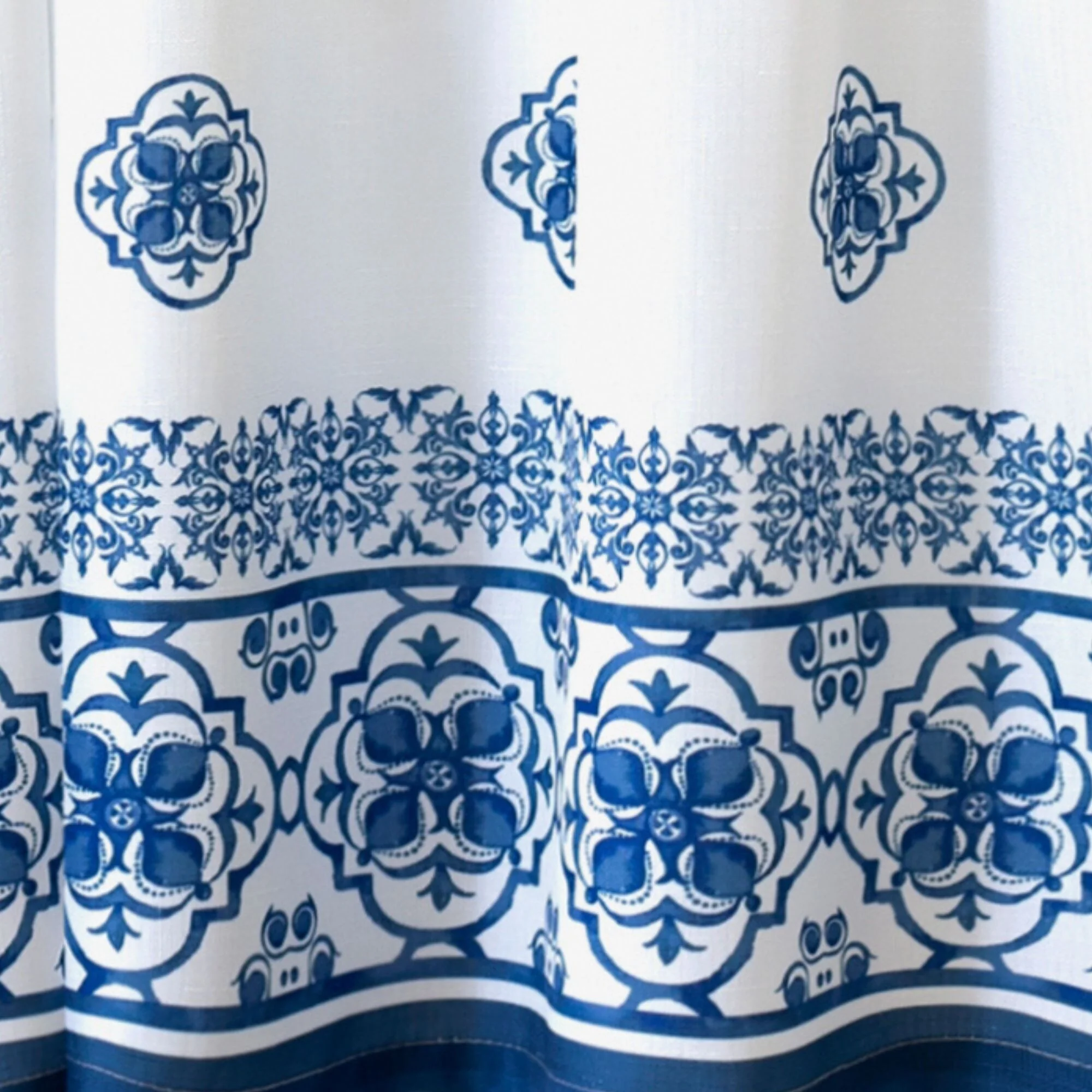Amani Tile 3-Piece Kitchen Curtain Tier Set & Valance