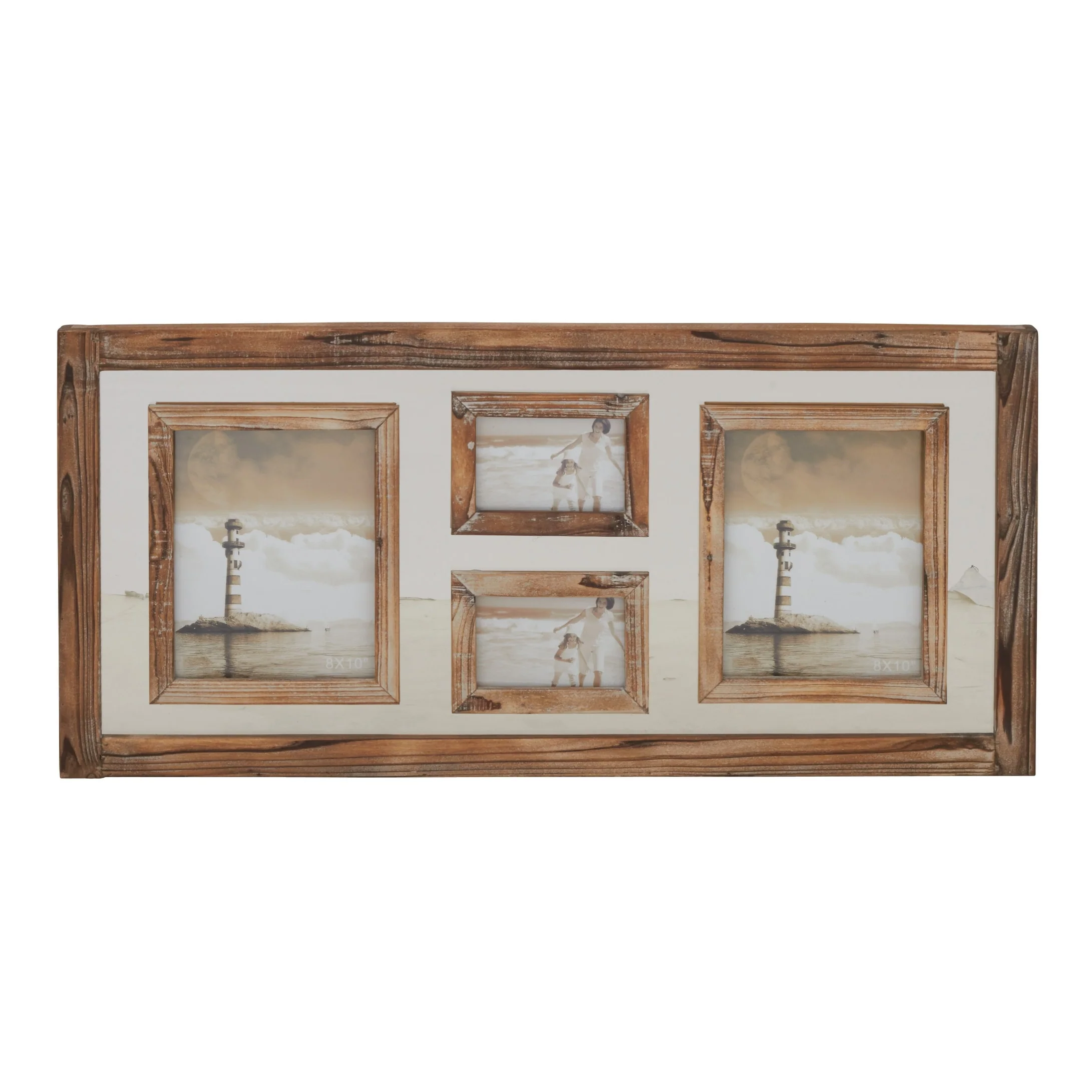 Brown Wood 37-inch x 17-inch Stylish Wall Photo Frame