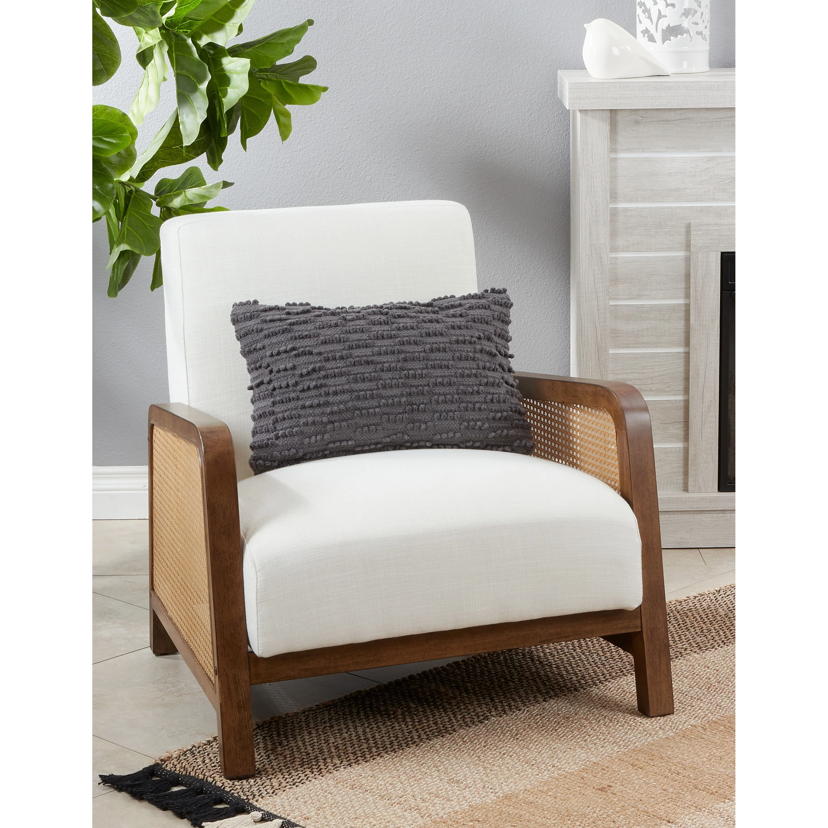 Nubby Design Down Filled Throw Pillow