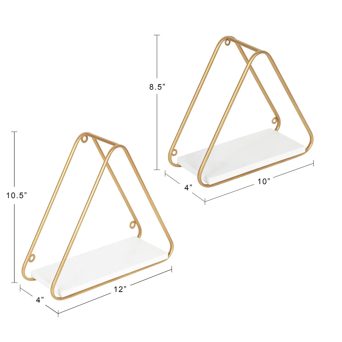 Kate and Laurel Tilde Triangle Accent Shelf Set - 2 Piece