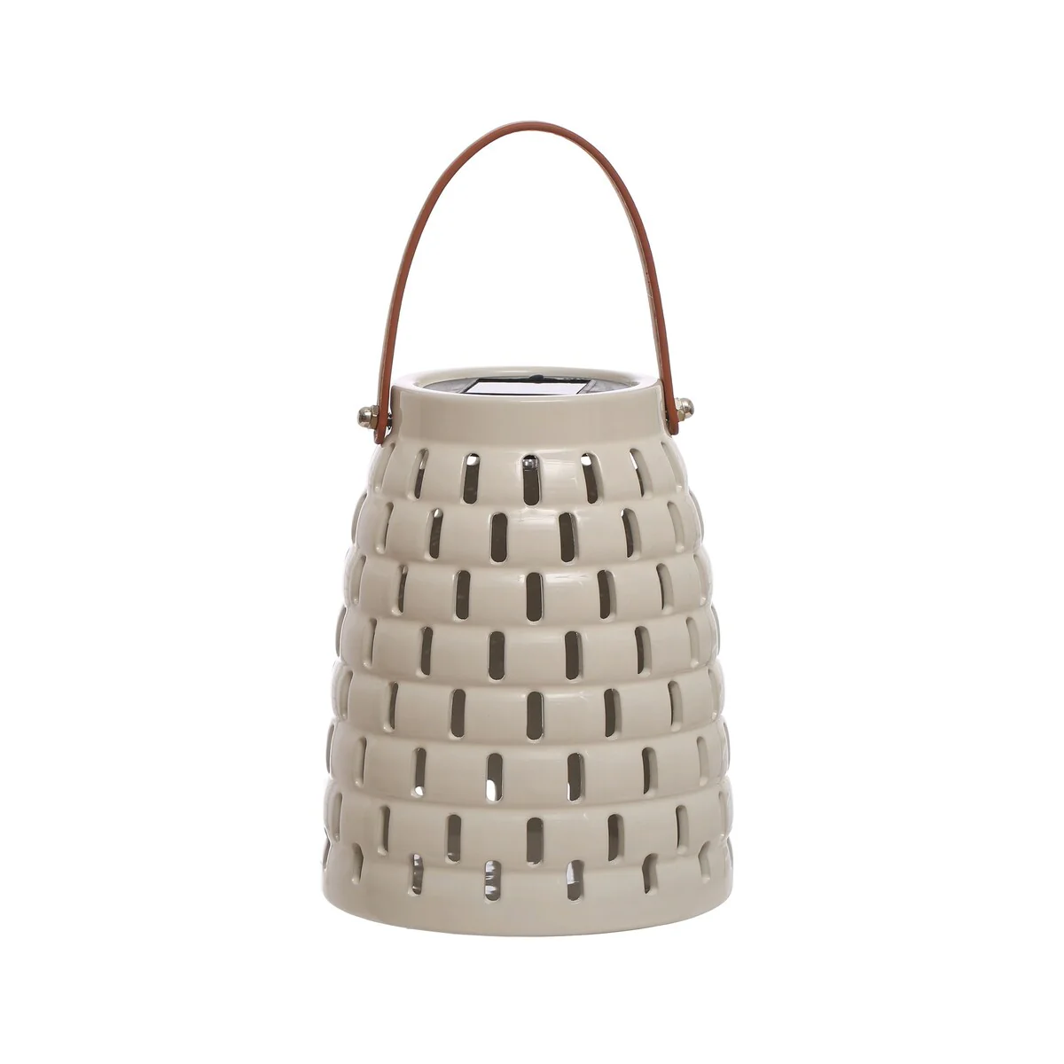 Stoneware Rechargeable LED Solar Powered Waterproof Lantern - 6.5
