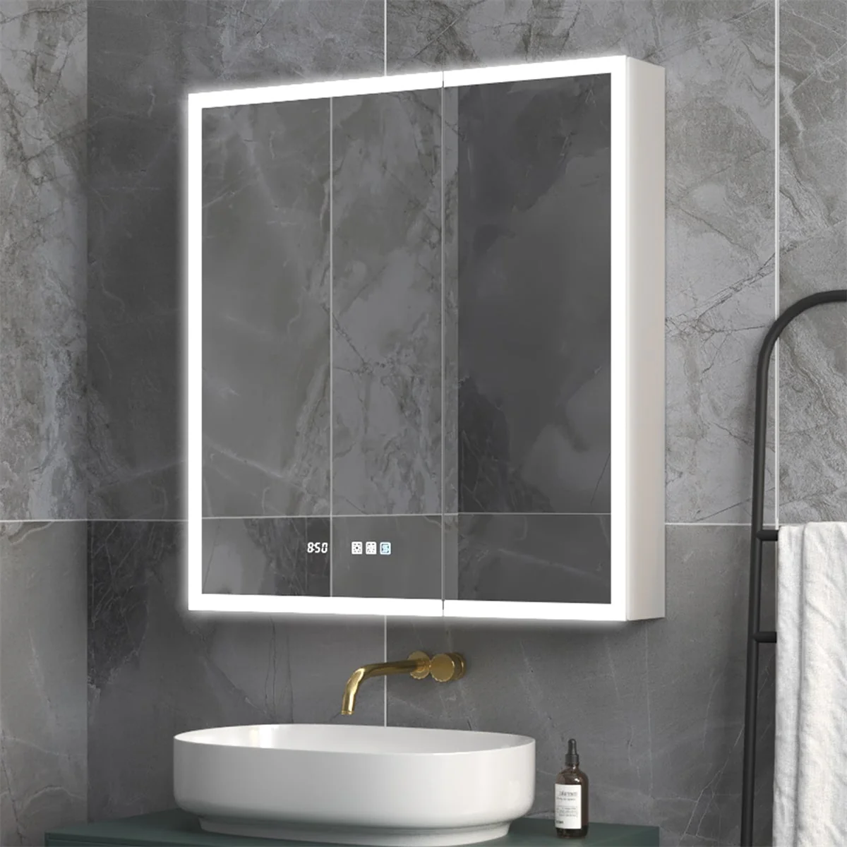 ExBrite Led Lighted Medicine Cabinet Recessed or Surface with Mirrors