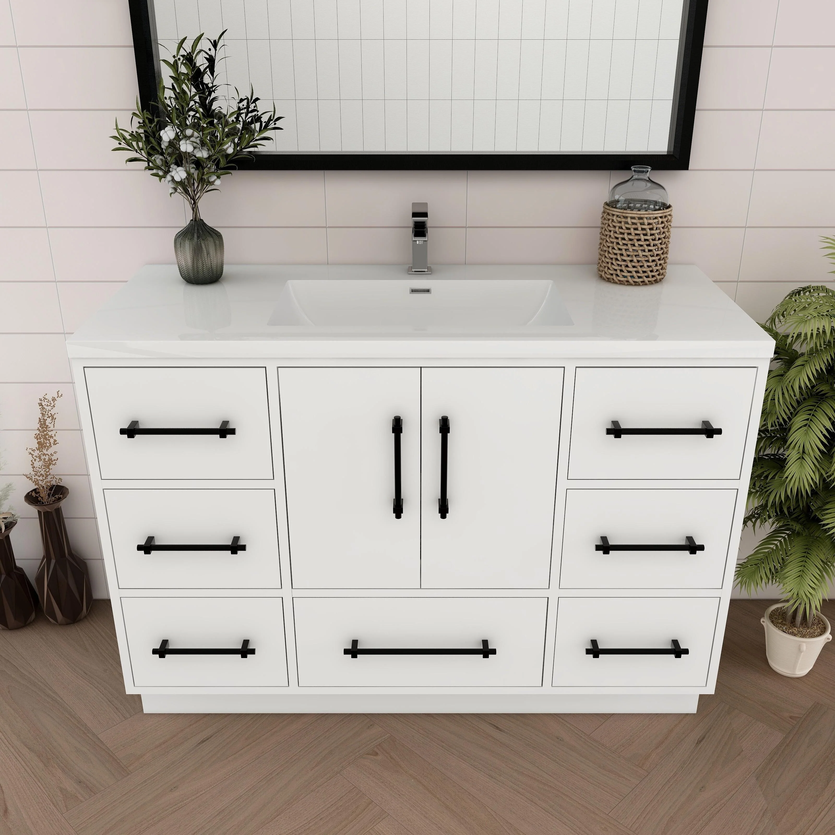 Victoria 48'' Freestanding Vanity with Reinforced Acrylic Sink - 47.5