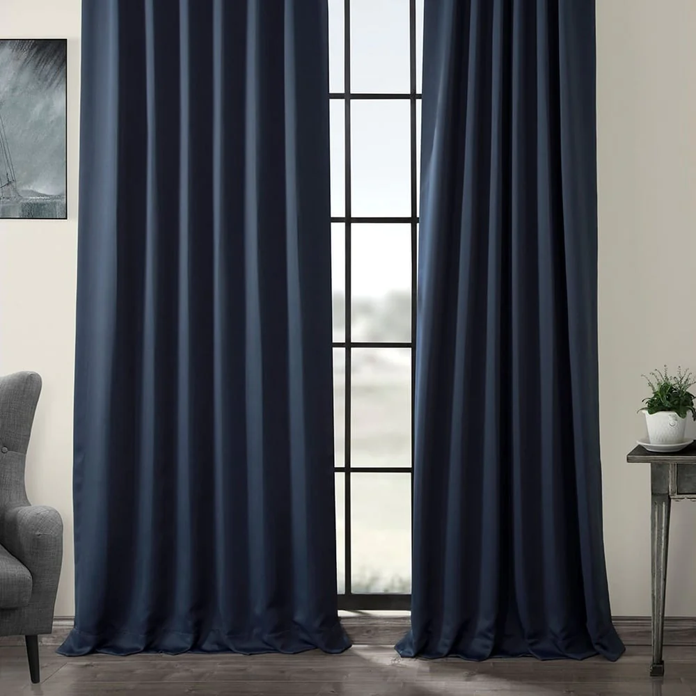 Exclusive Fabrics Eclipse Blue Room Darkening Curtain Panel Pair (2 Panels)