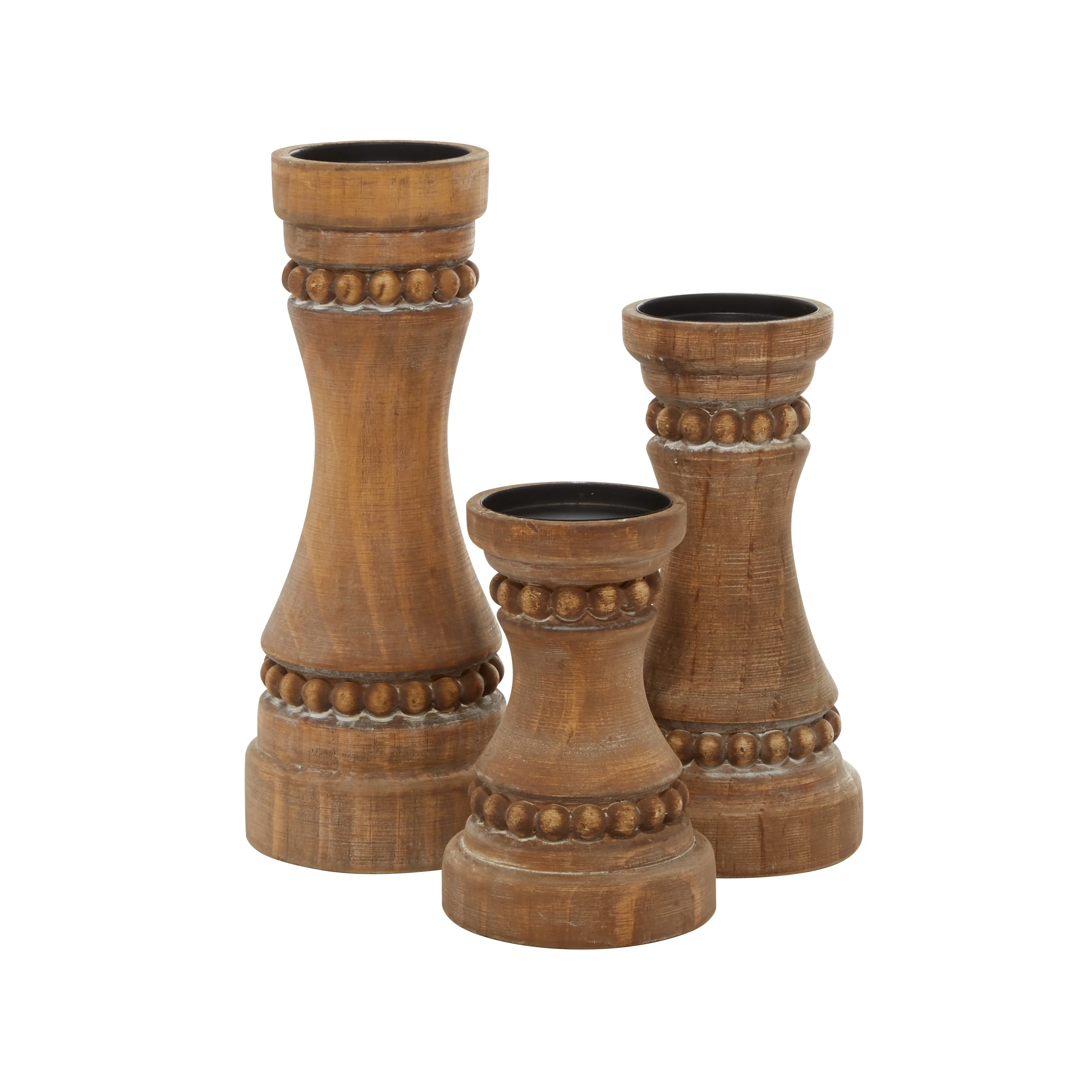 Wood Farmhouse Candle Holder (Set of 3) - S/3 12