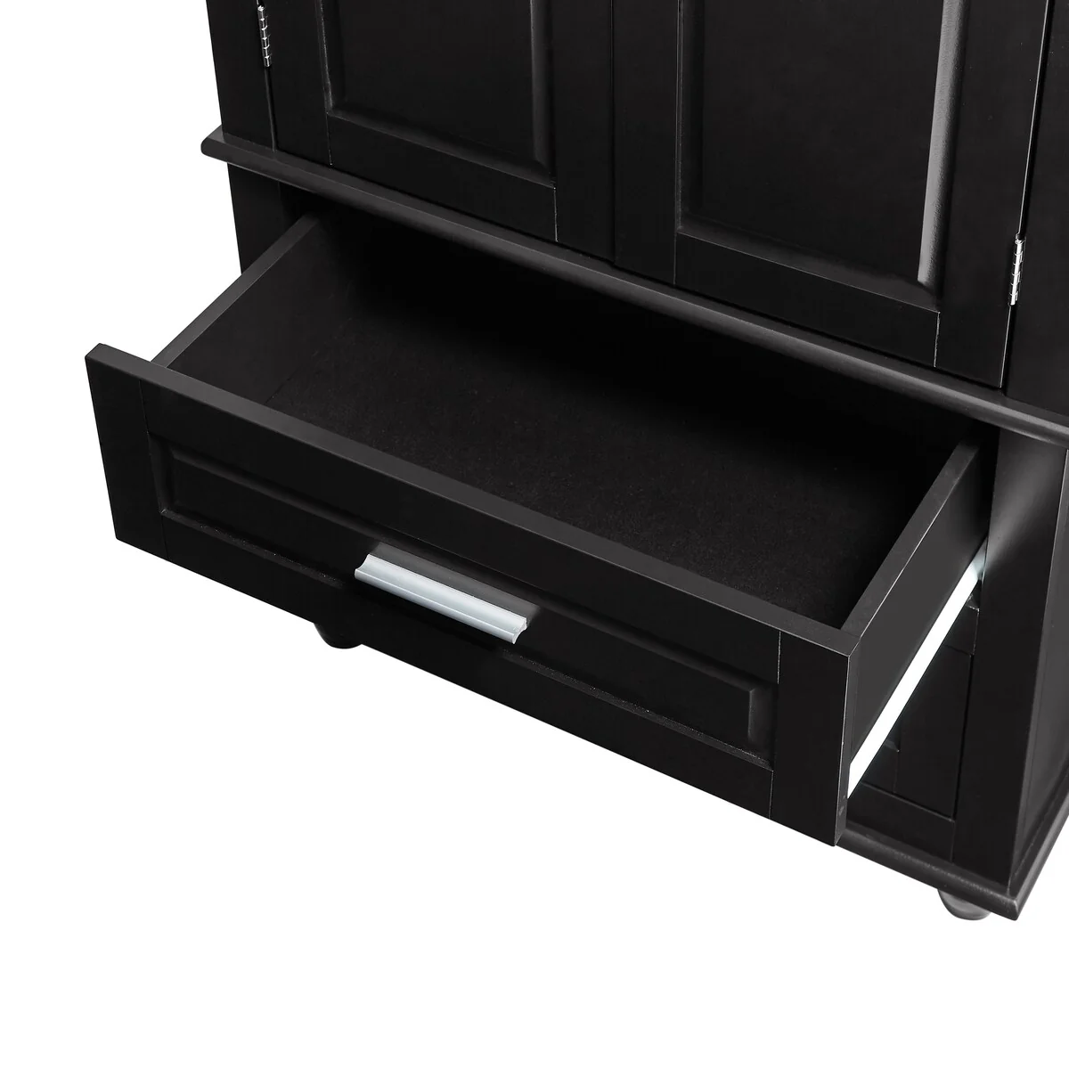 Tall Storage Cabinet with Two Drawers for Bathroom/Office, Black