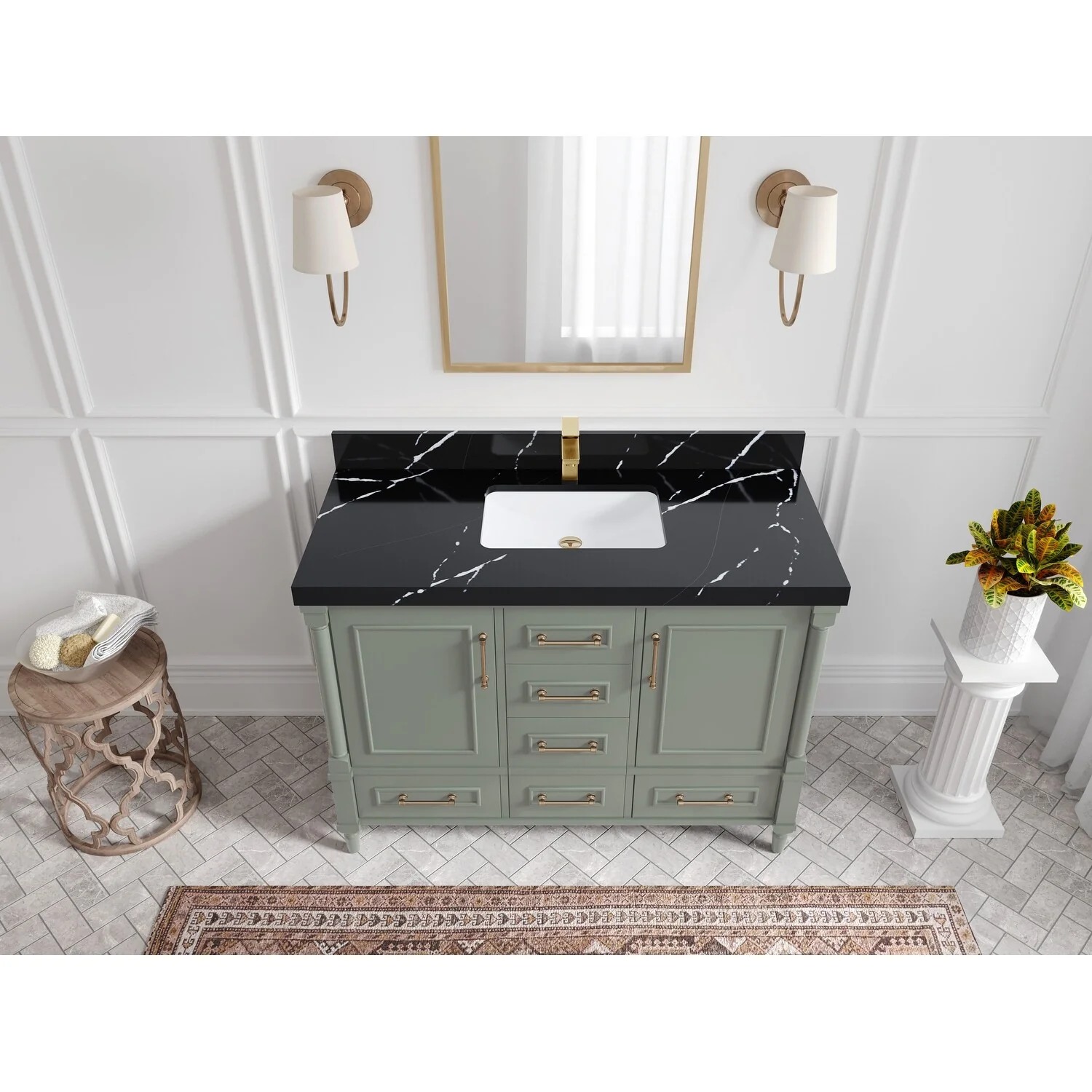 Willow Collections 48 in. W x 22 in. D Aberdeen Single Bowl Sink Bathroom Vanity with Countertop