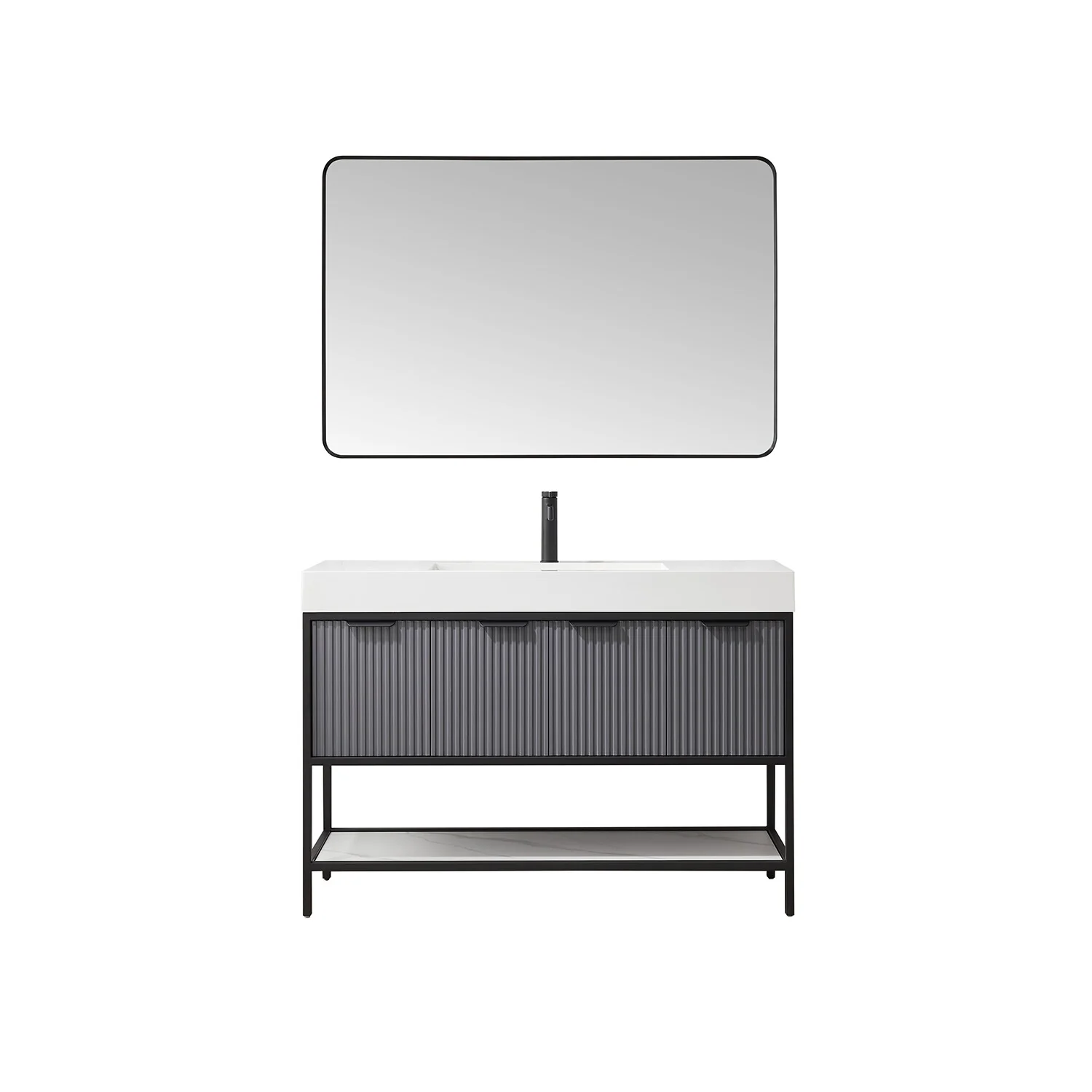 Marcilla 48 in. Single Sink Bath Vanity with Stone Sink Top