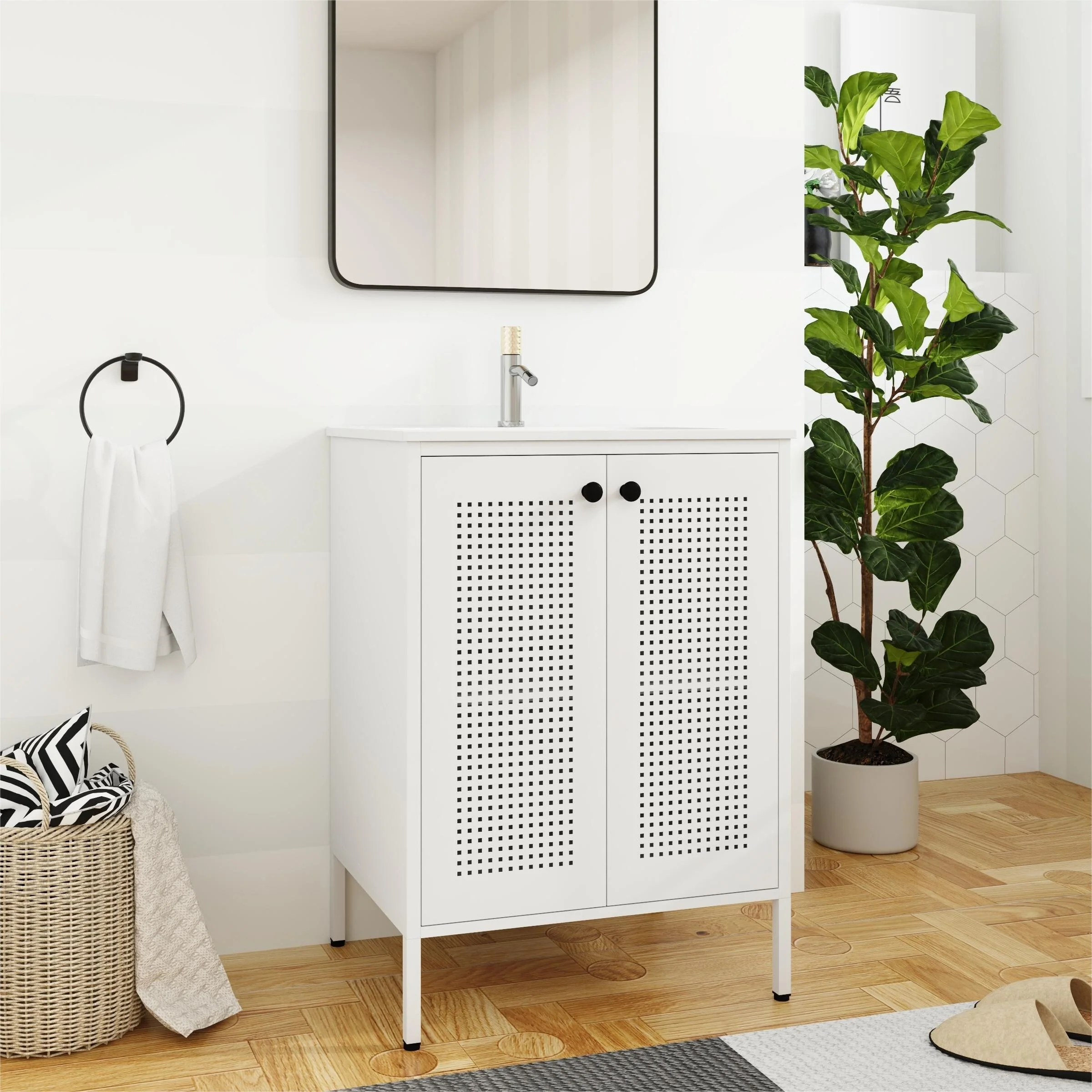 Bathroom Vanity With Sink In 30 Inch, Freestanding Bathroom Vanity With Soft Close Door