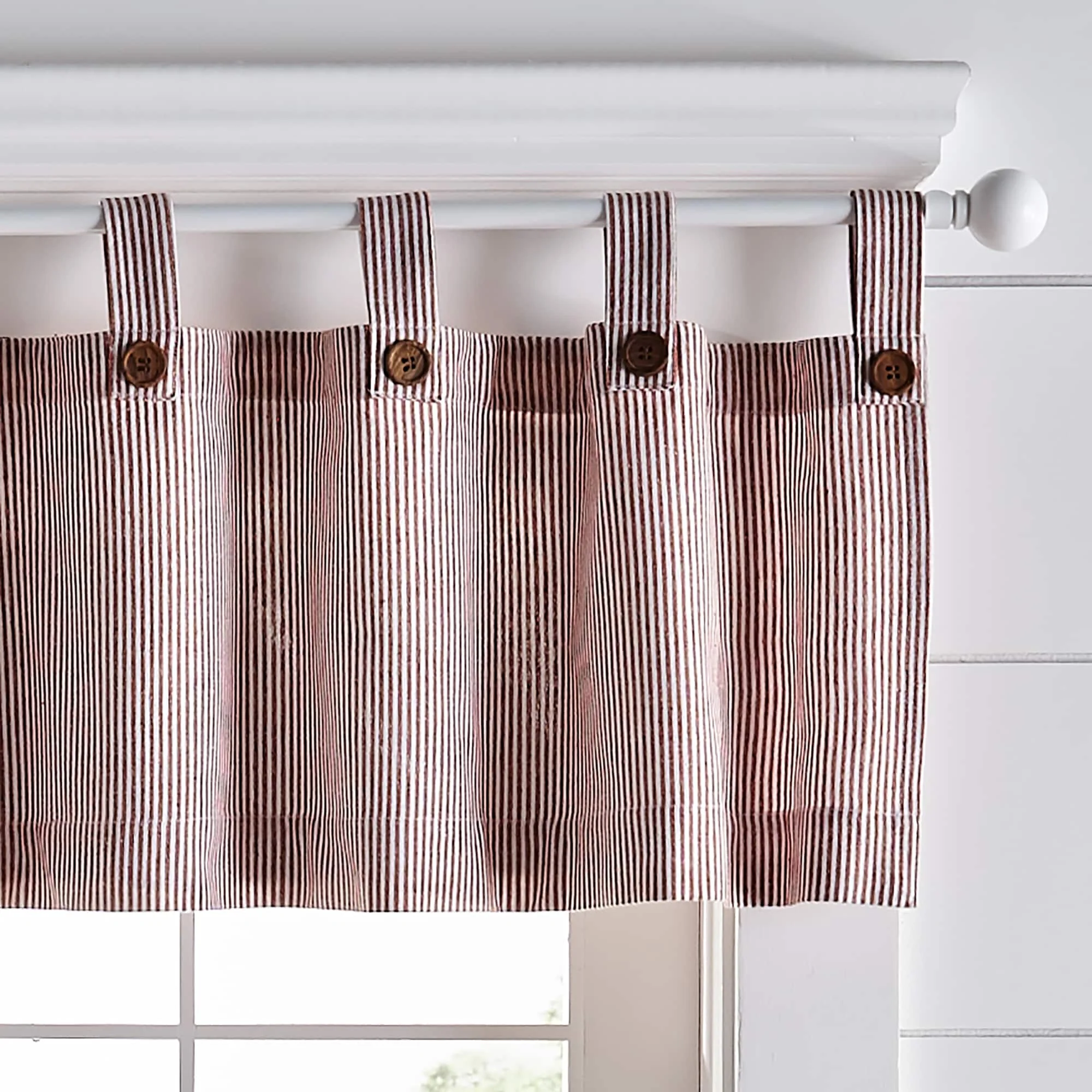 Tucker Ticking Stripe Kitchen Curtain Tier Set