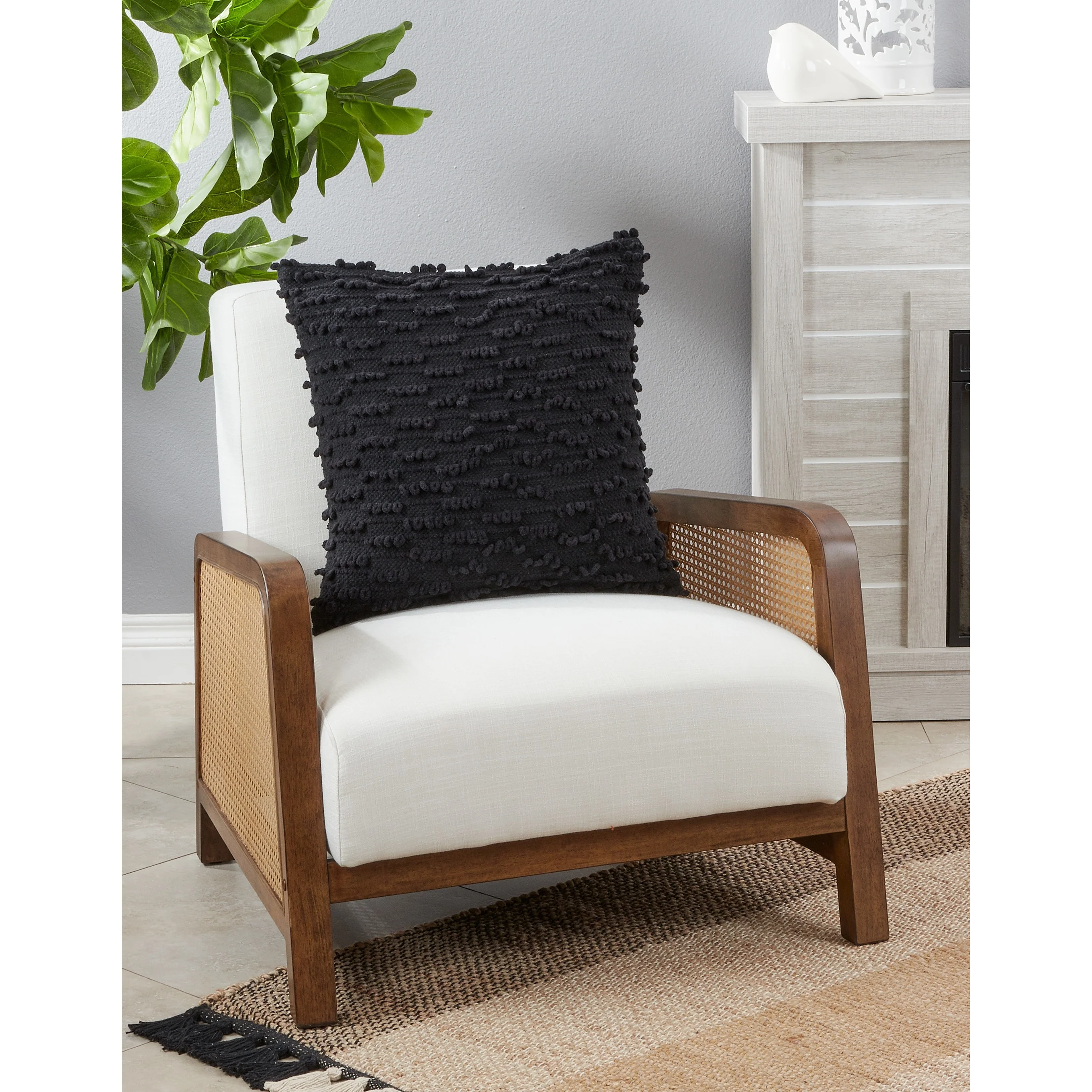 Nubby Design Down Filled Throw Pillow