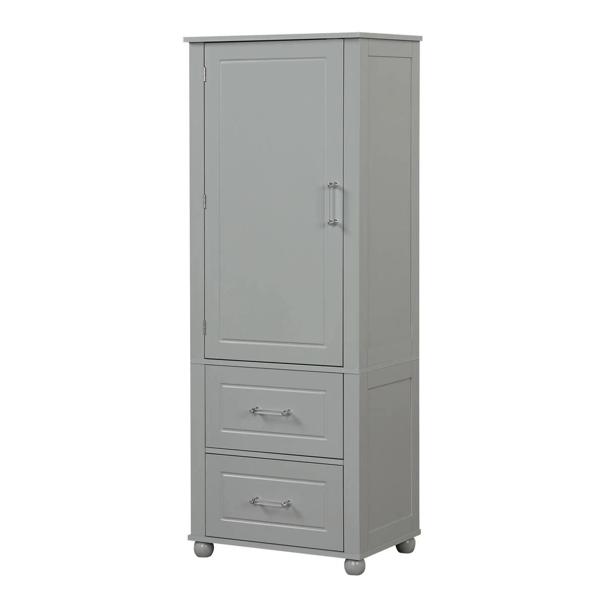 Freestanding Tall Bathroom Storage Cabinet with Door, 2 Drawers and Adjustable Shelf