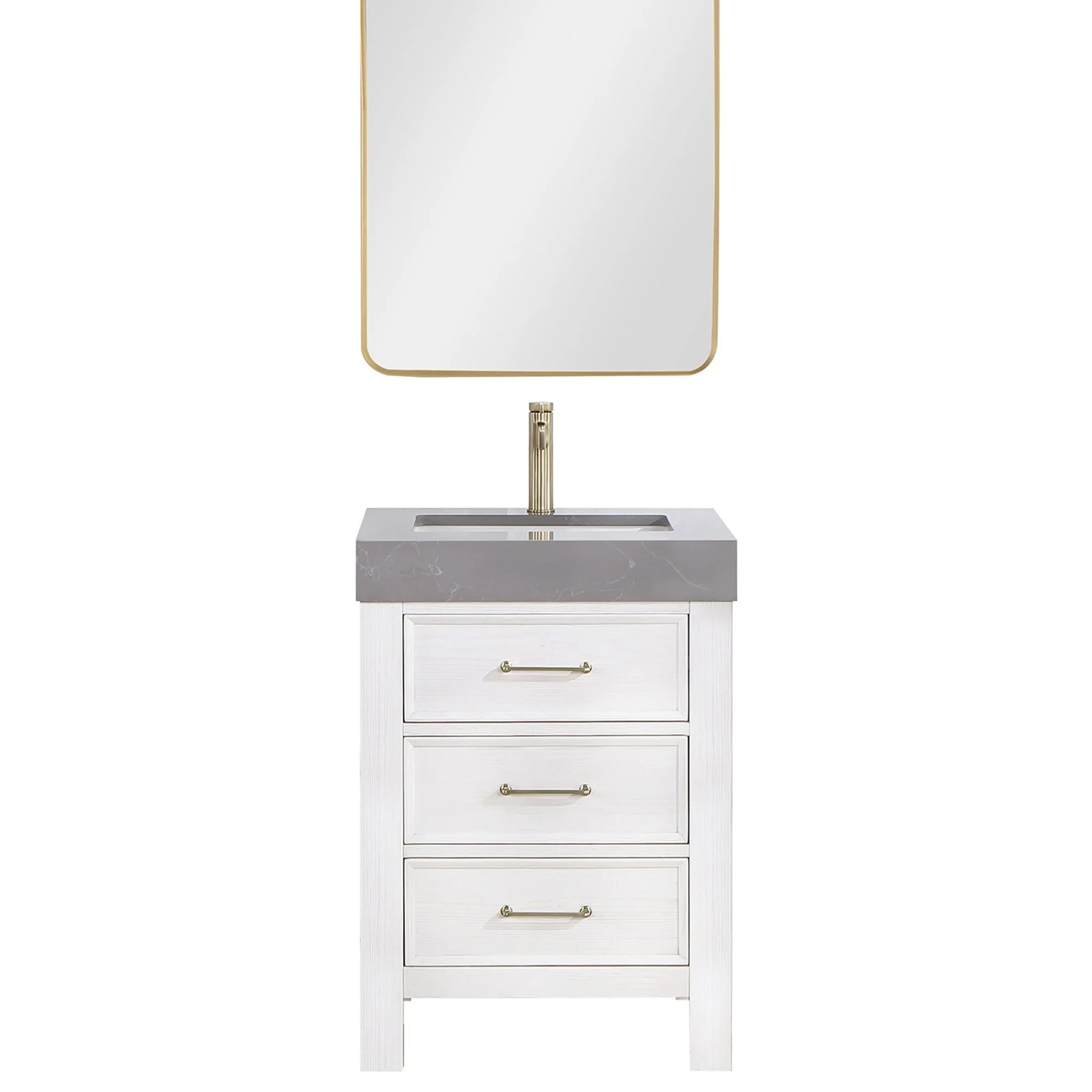Leon 24 in. Single Bathroom Vanity with Composite Stone Top