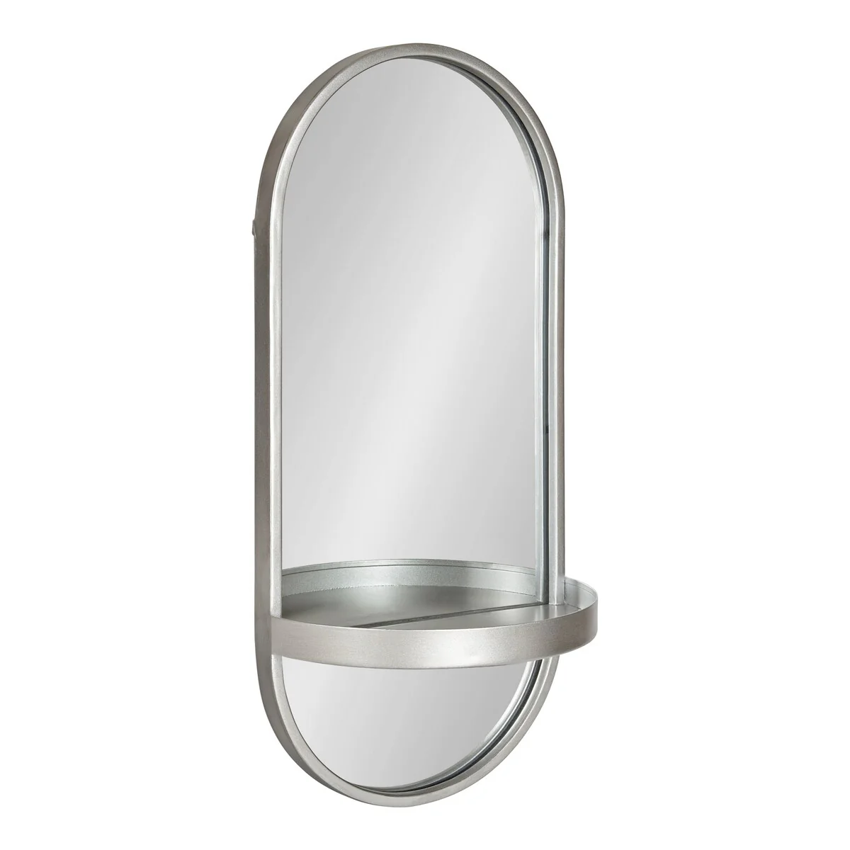 Kate and Laurel Estero Metal Oval Wall Mirror with Shelf