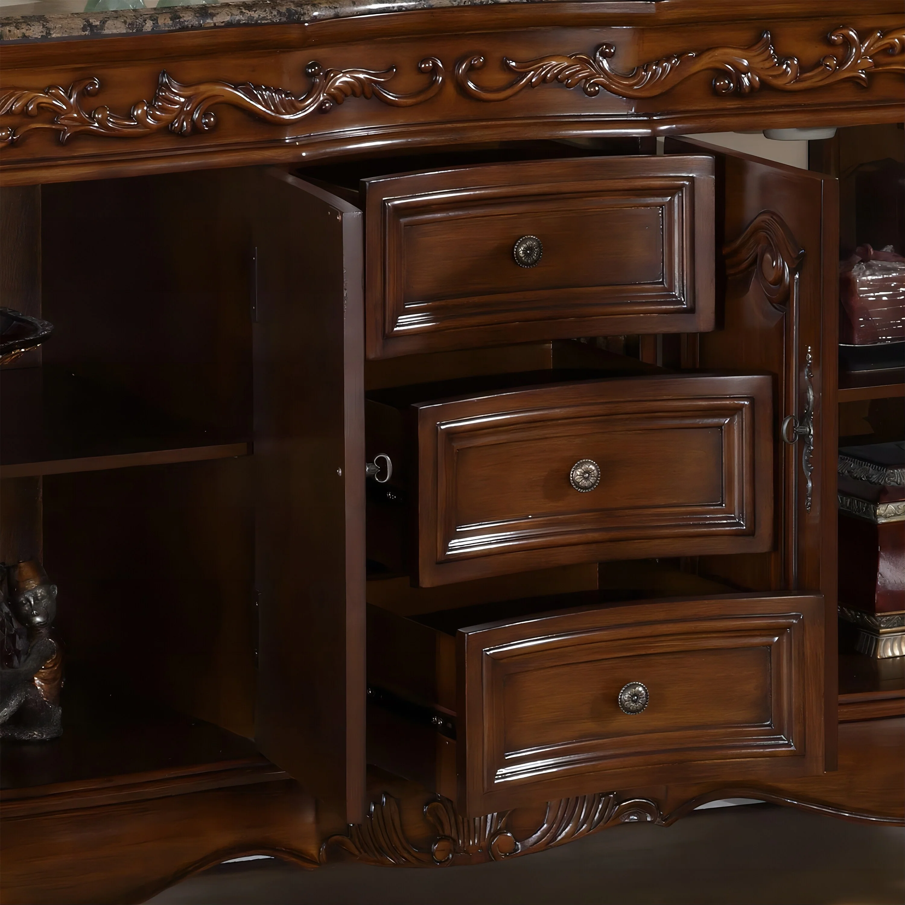 Stufurhome 60 inch Amelia Double Sink Bathroom Vanity