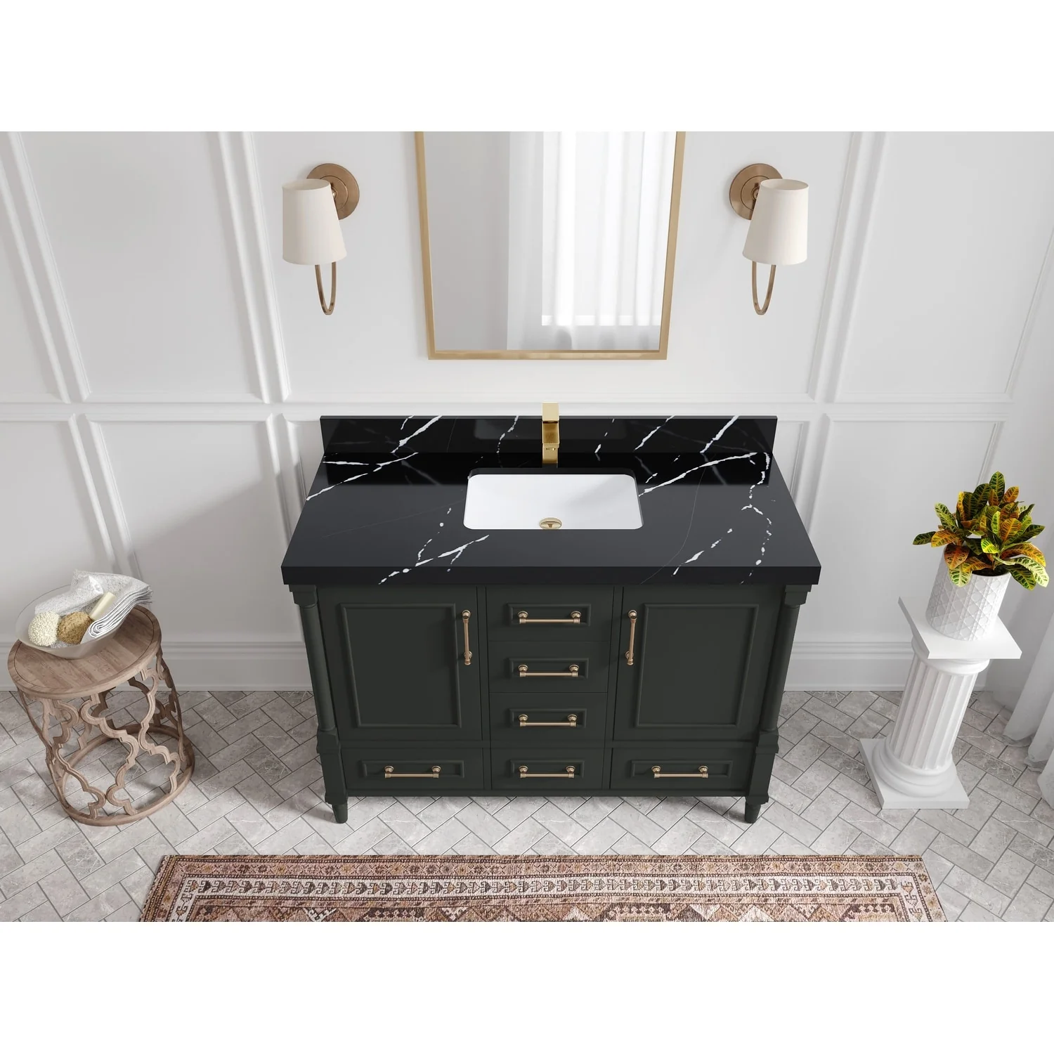 Willow Collections 48 in. W x 22 in. D Aberdeen Single Bowl Sink Bathroom Vanity with Countertop