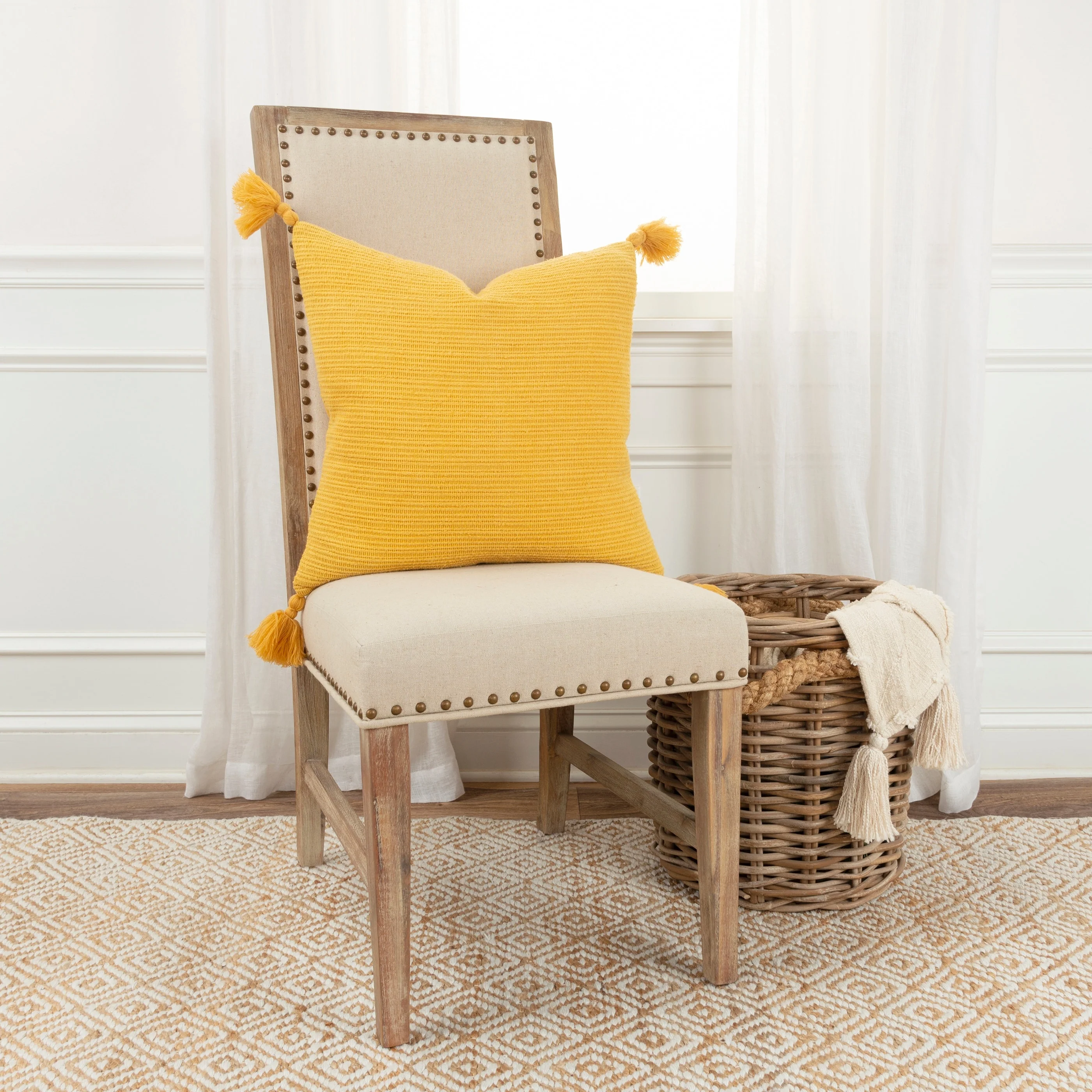 Rizzy Home Solid Stripe Throw Pillow Cover