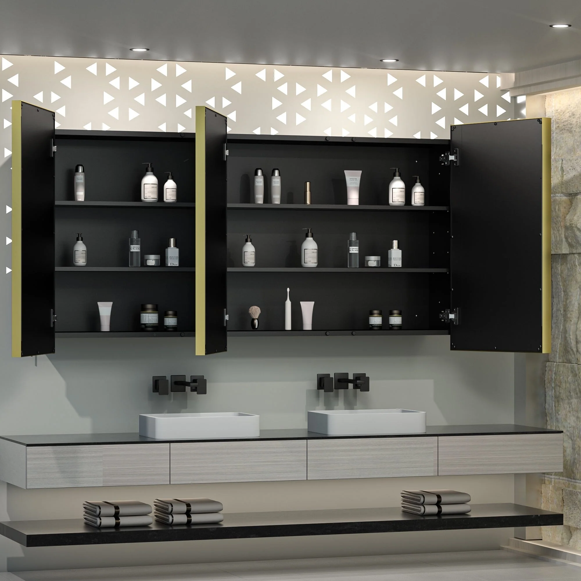 TokeShimi Medicine Cabinets for Bathroom with Mirror, Beveled Framed