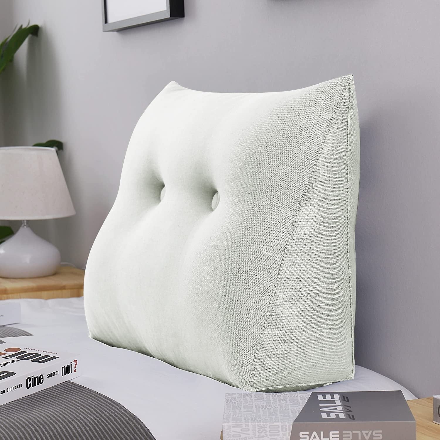 WOWMAX Bed Rest Wedge Reading Pillow Sofa Daybed Triangle Cushion 24