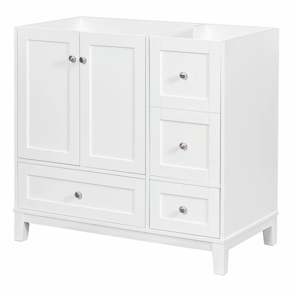 Modern 36-Inch Bathroom Vanity with Resin Sink and Ample Storage