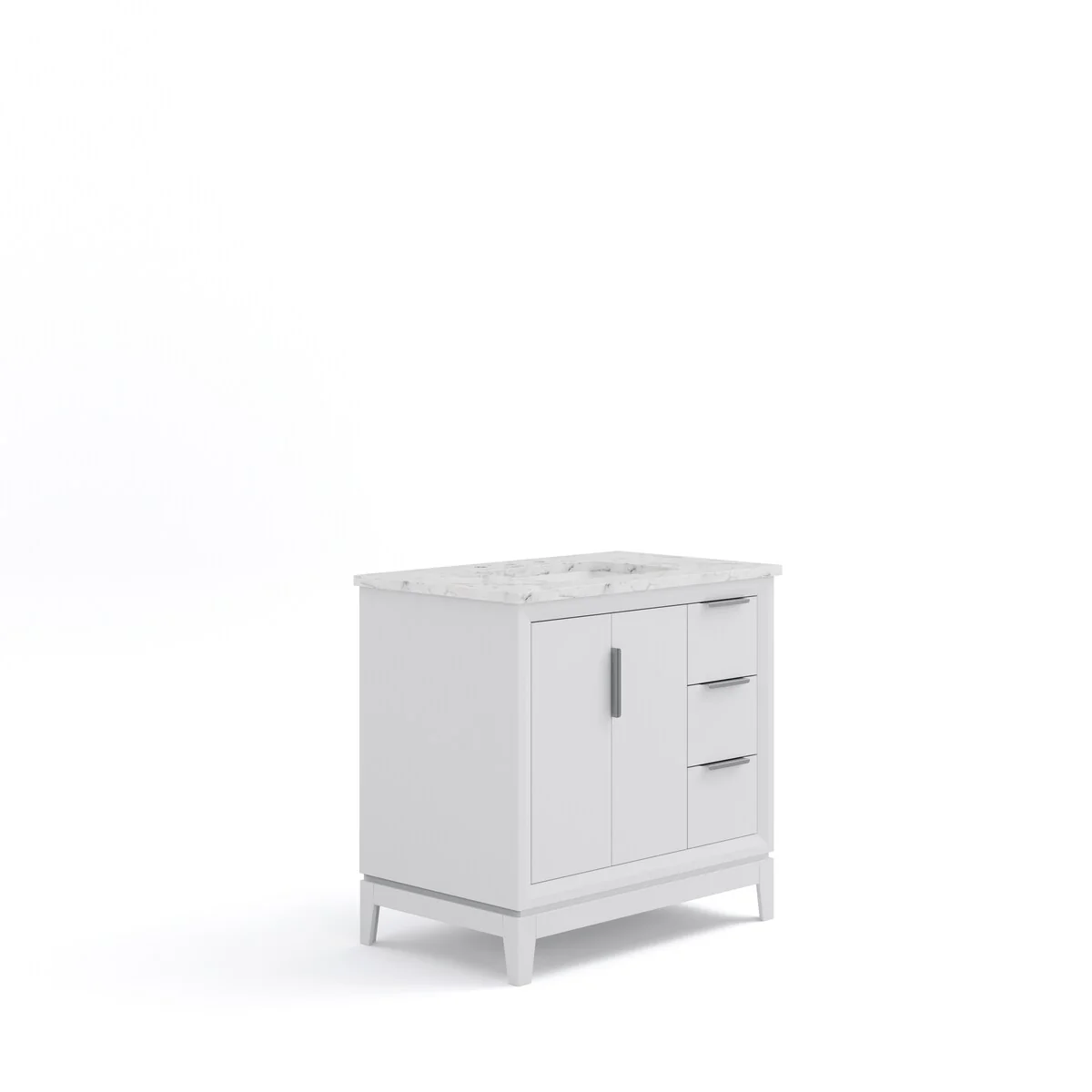 Elizabeth 36-Inch Single Sink Carrara White Marble Vanity